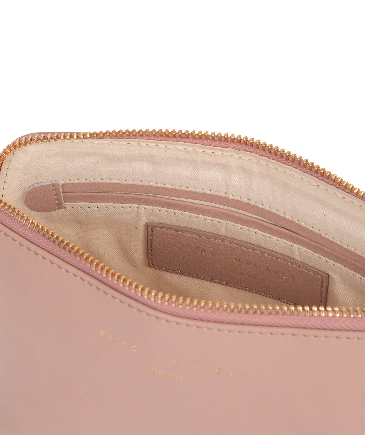 'Theydon' Blush Pink Leather Make-Up Bag