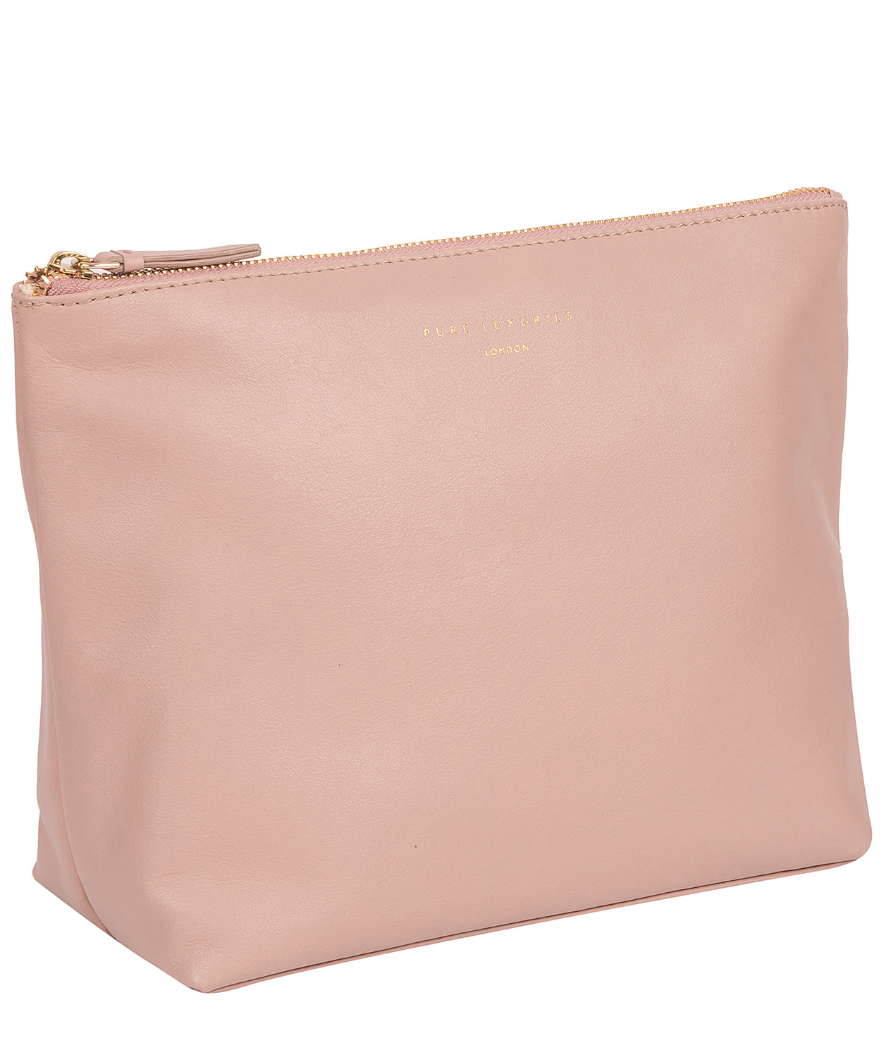 'Ealing' Blush Pink Leather Make-Up Bag