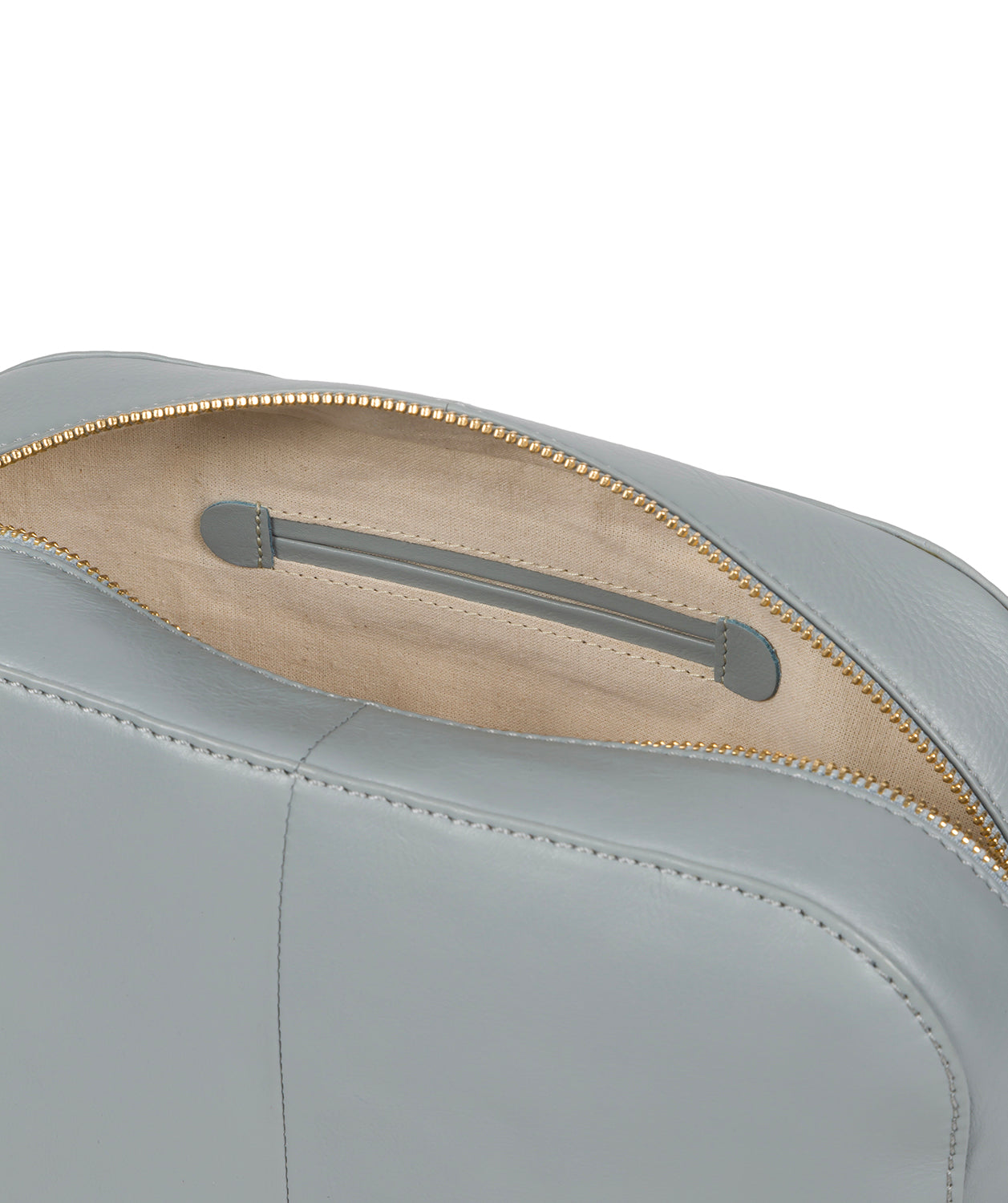 'Brompton' Cashmere Blue Leather Make-Up Bag