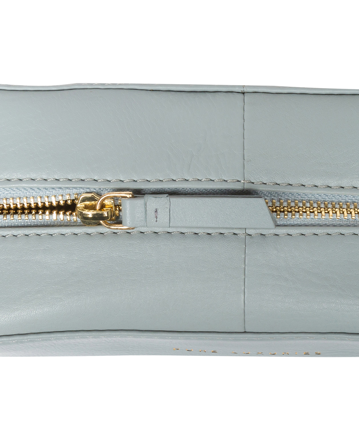 'Brompton' Cashmere Blue Leather Make-Up Bag