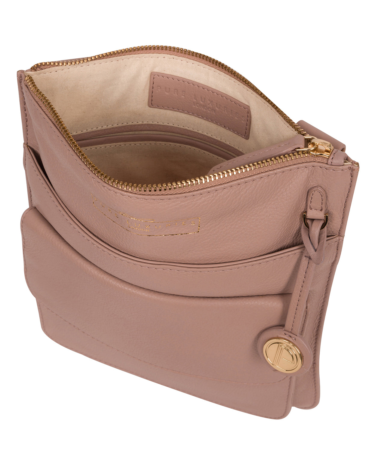 'Langley' Blush Pink Leather Cross Body Bag