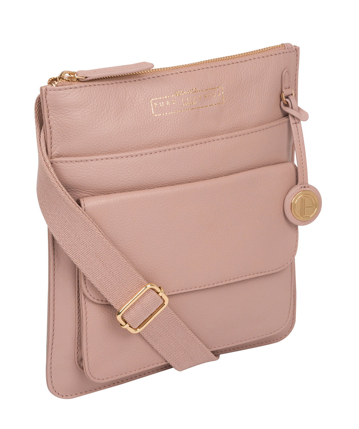 'Langley' Blush Pink Leather Cross Body Bag