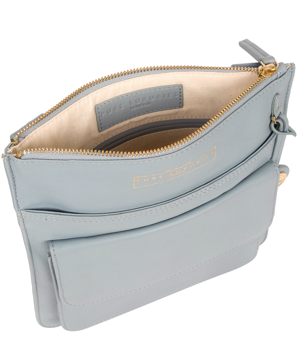 'Langley' Cashmere Blue Leather Cross Body Bag