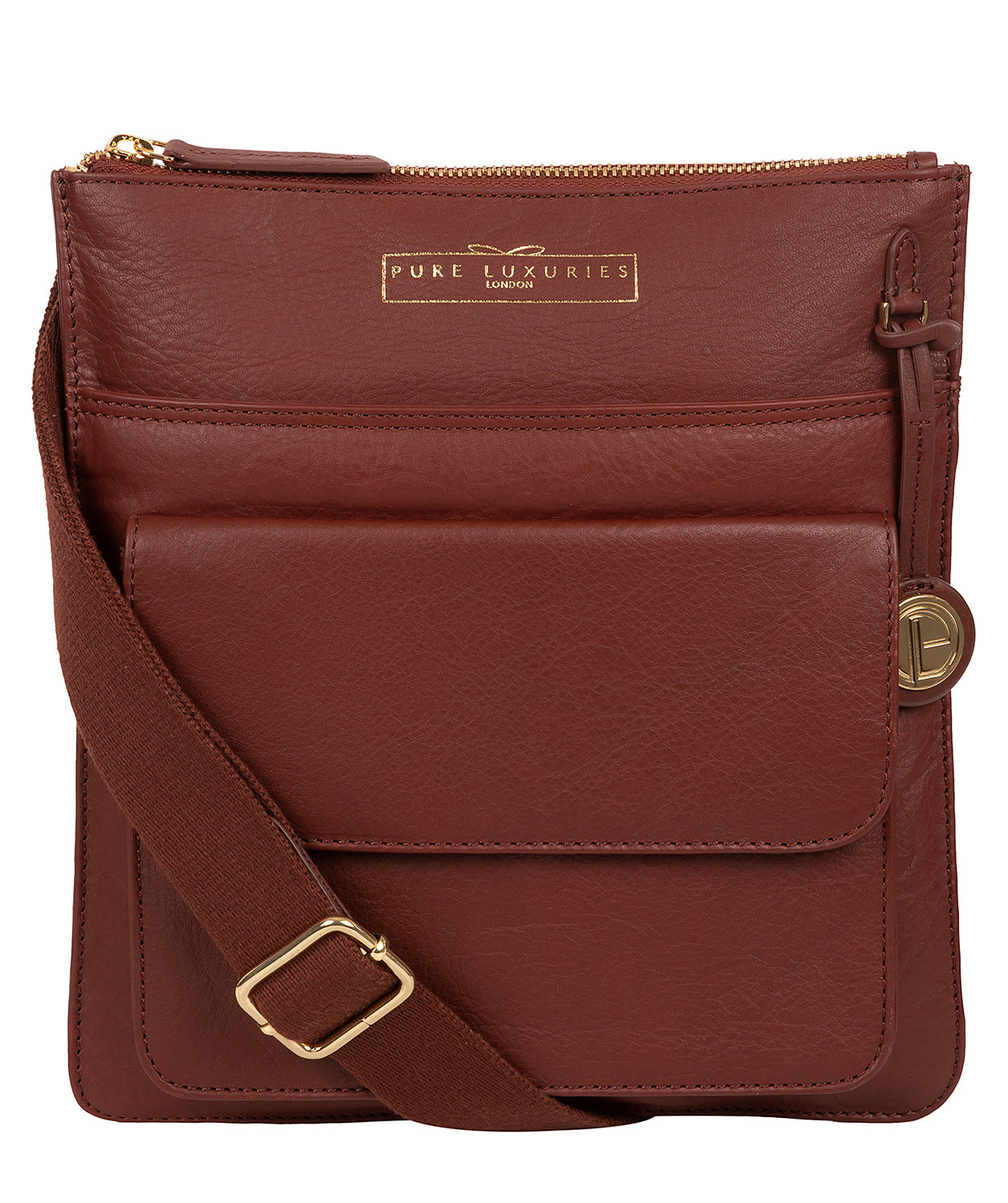 'Langley' Chestnut Leather Cross Body Bag