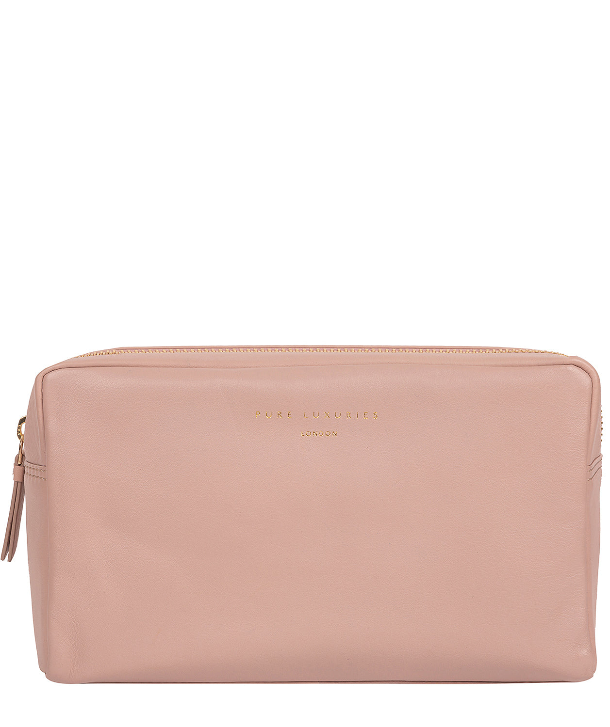 'Highgate' Blush Pink Leather Make-Up Bag