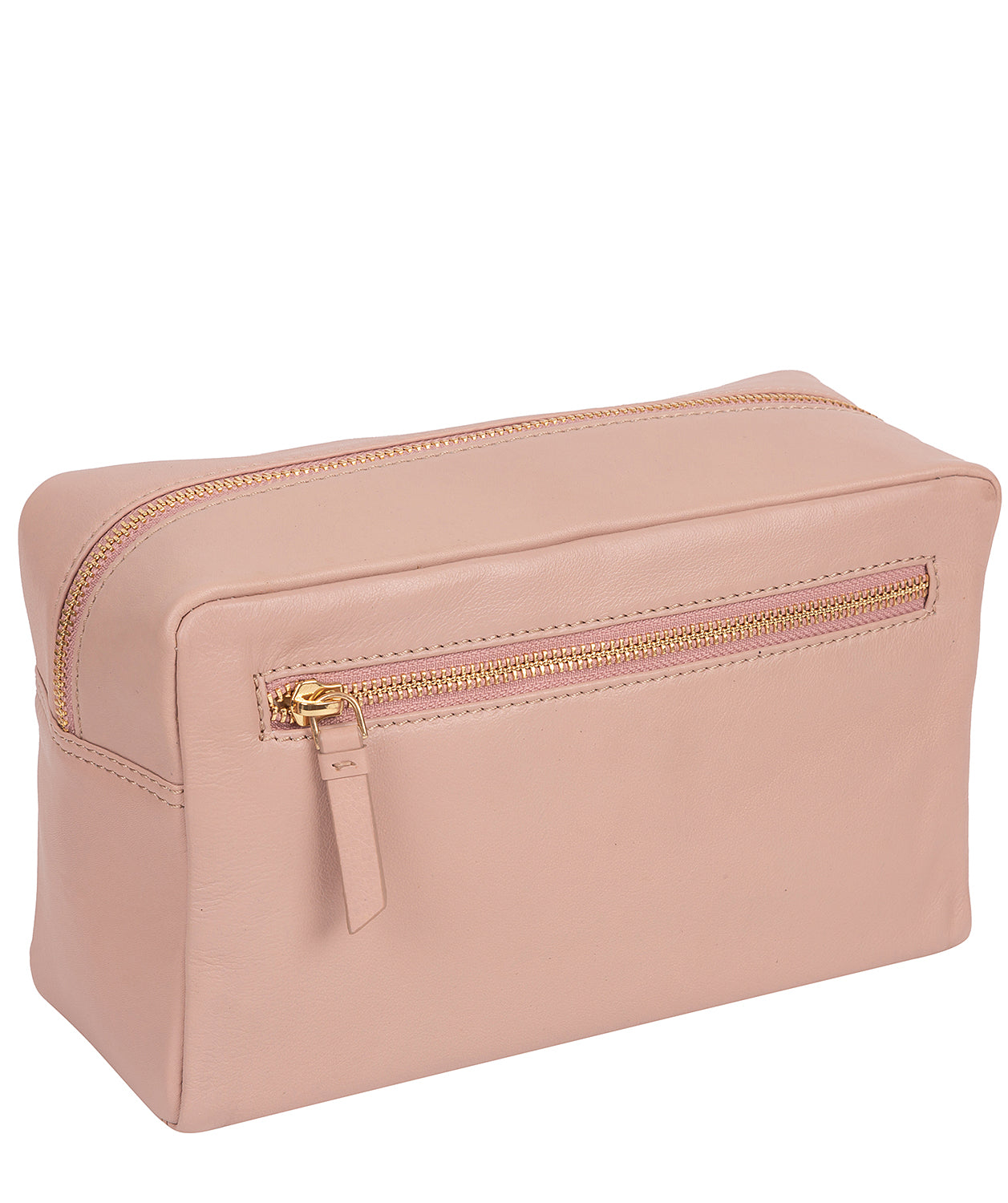 'Highgate' Blush Pink Leather Make-Up Bag