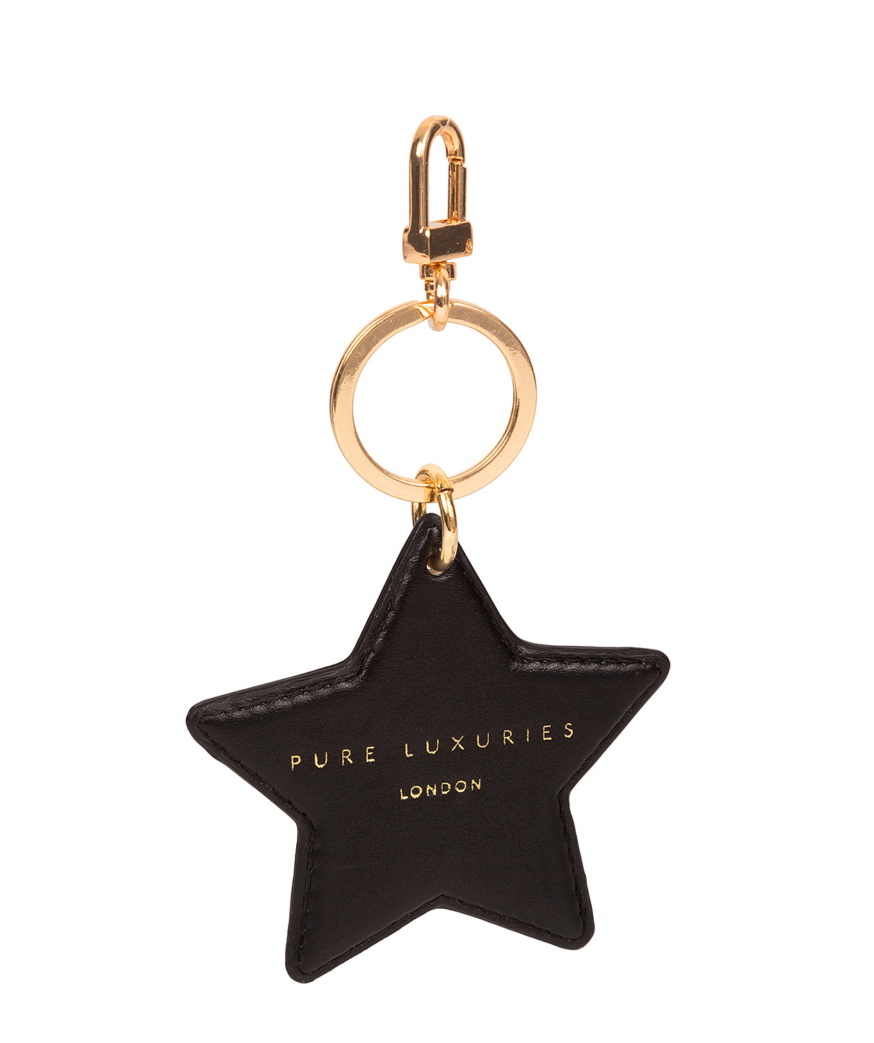 'Drayton' Black Leather Star Keyring