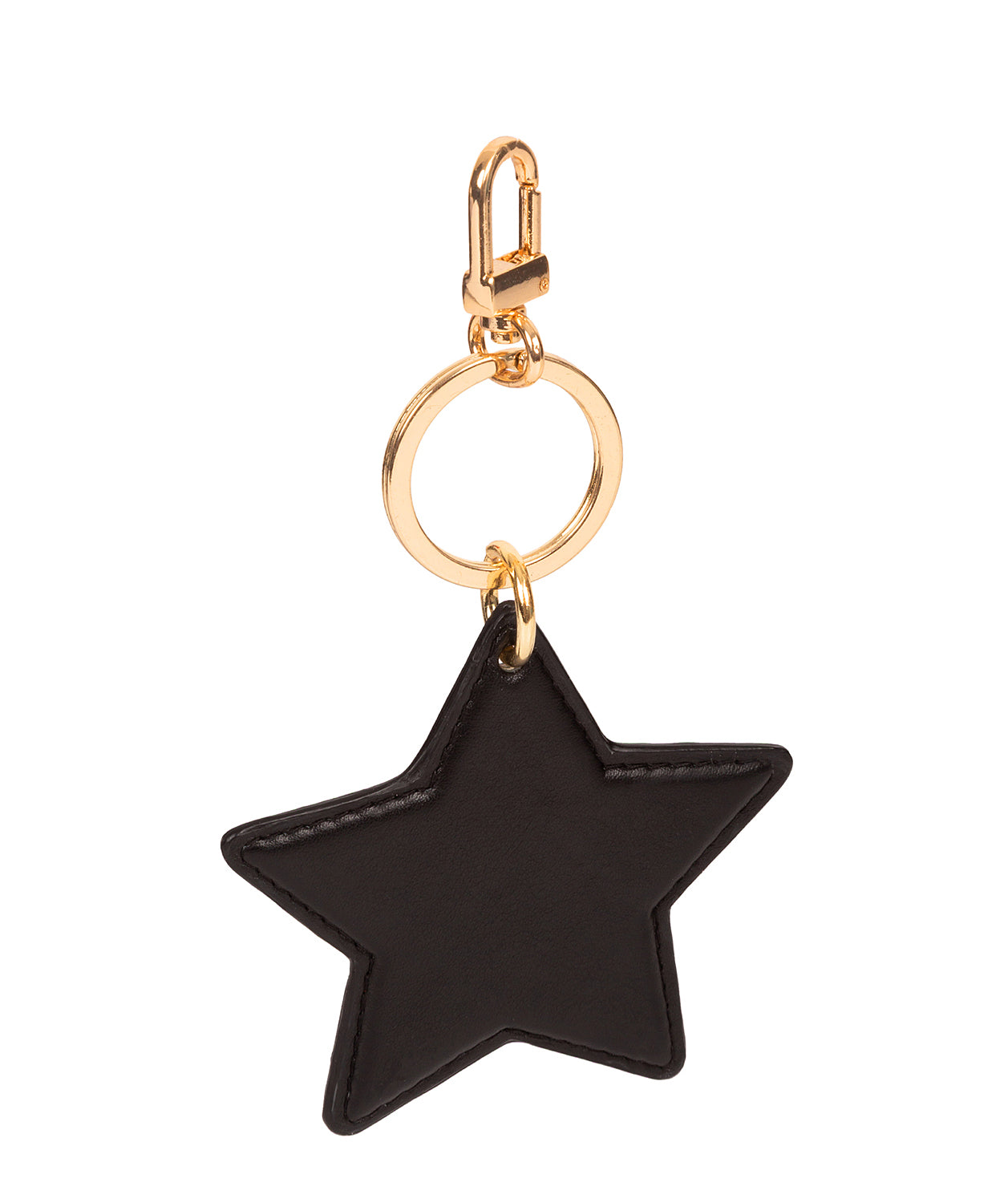 'Drayton' Black Leather Star Keyring