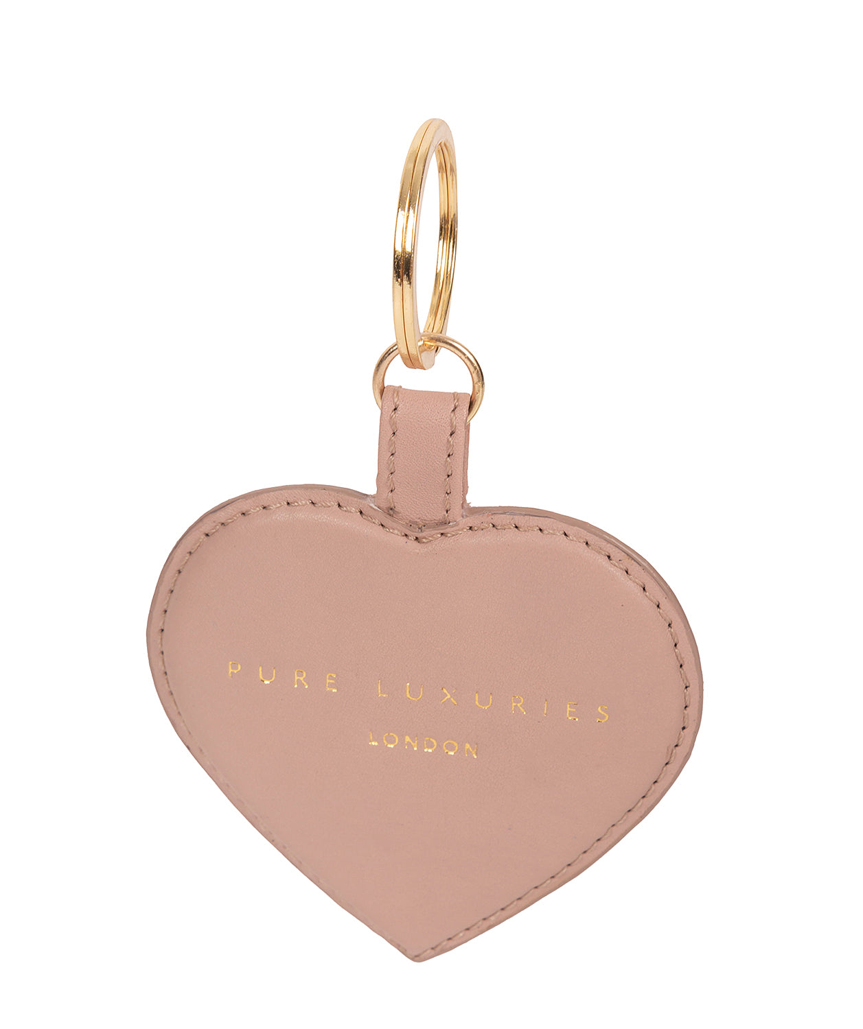 'Albany' Blush Pink Leather Heart Keyring