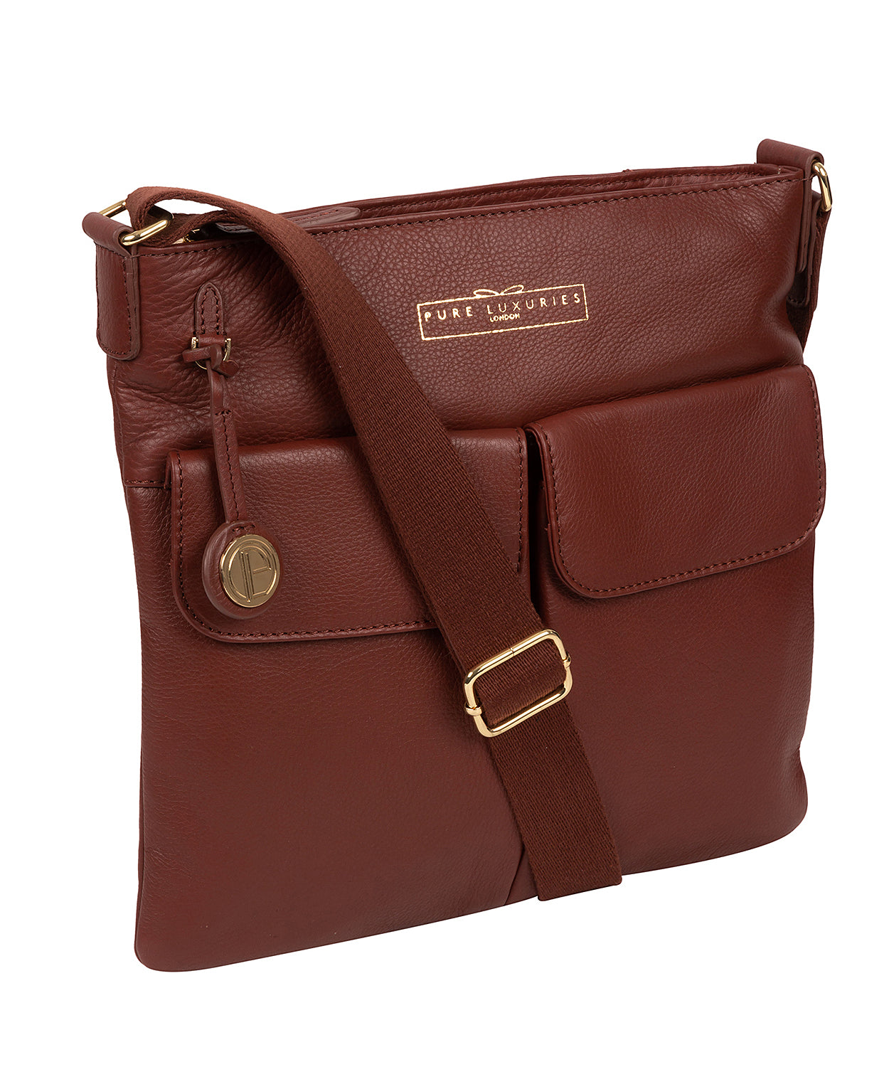 'Soames' Chestnut Leather Cross Body Bag