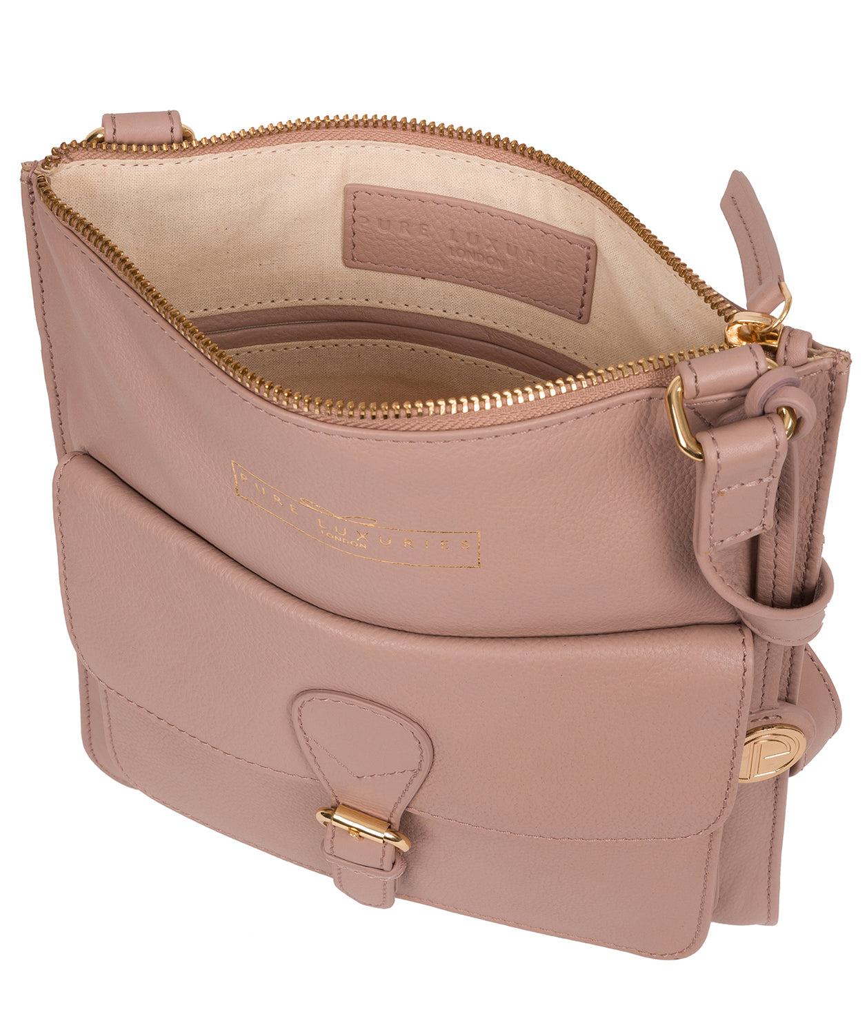 'Kenley' Blush Pink Leather Cross Body Bag