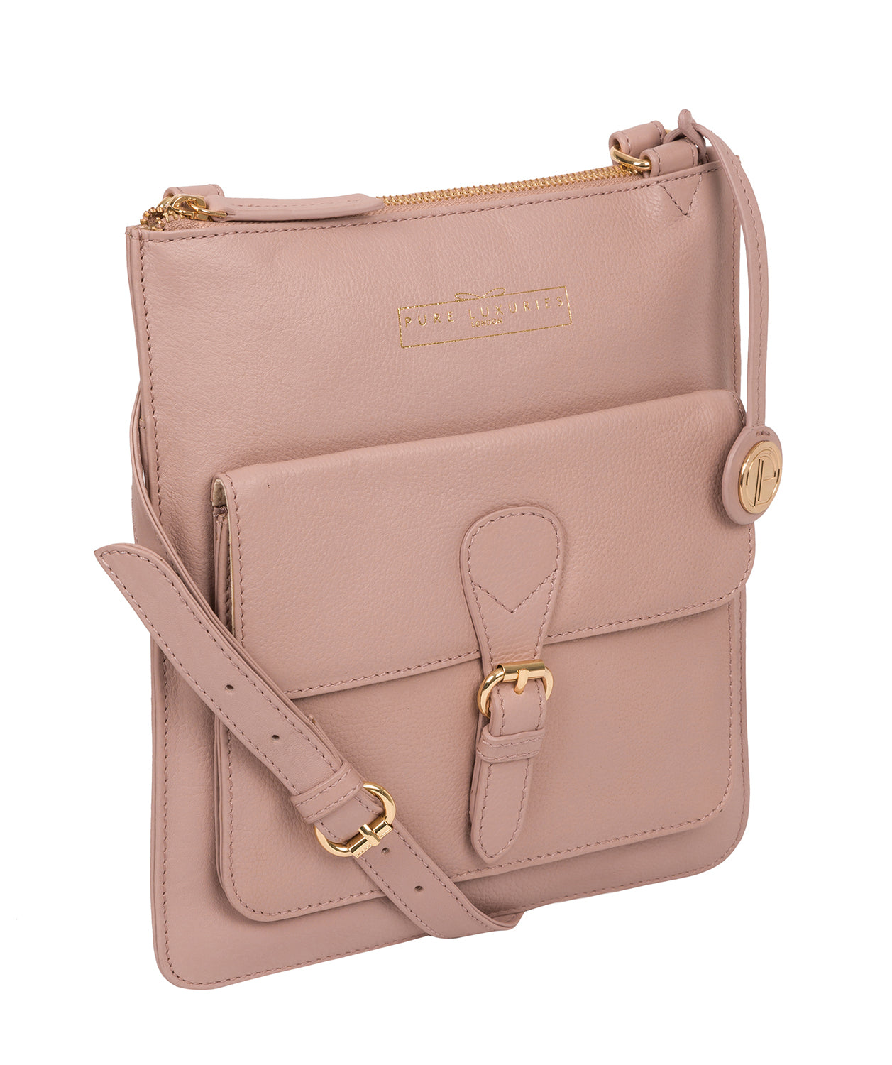 'Kenley' Blush Pink Leather Cross Body Bag