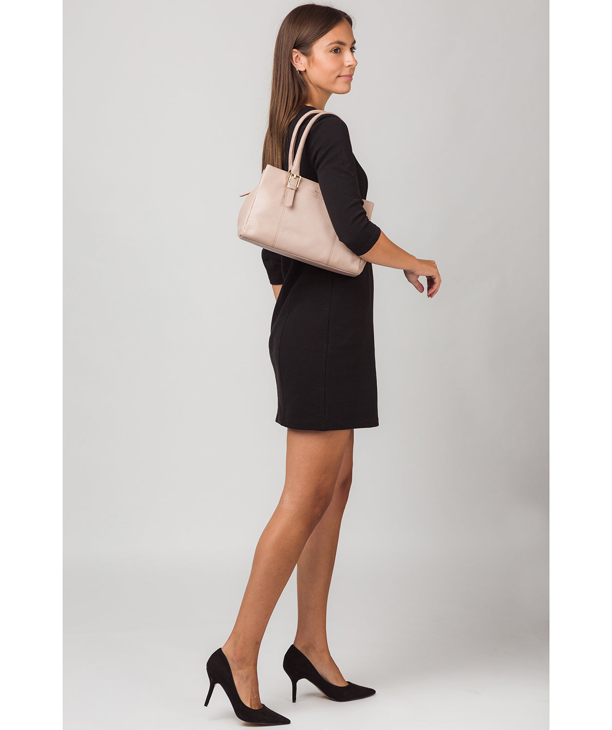 'Astley' Blush Pink Leather Handbag