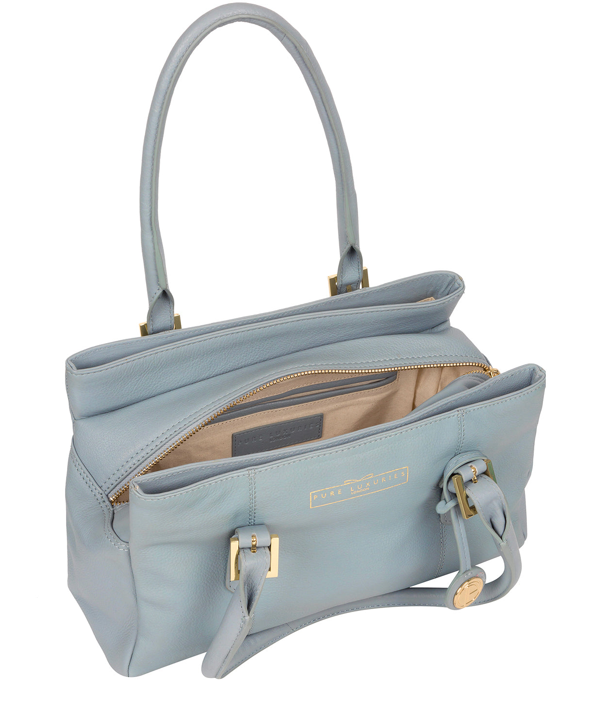 'Astley' Cashmere Blue Leather Handbag