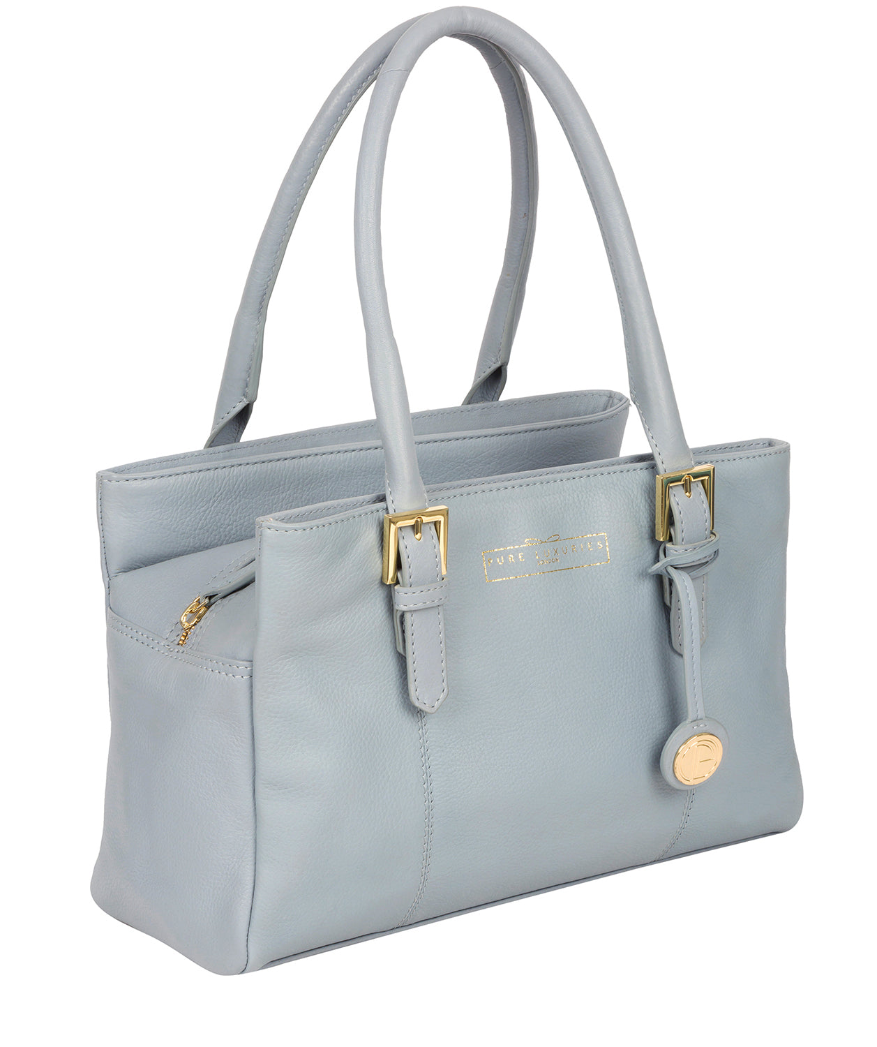 'Astley' Cashmere Blue Leather Handbag