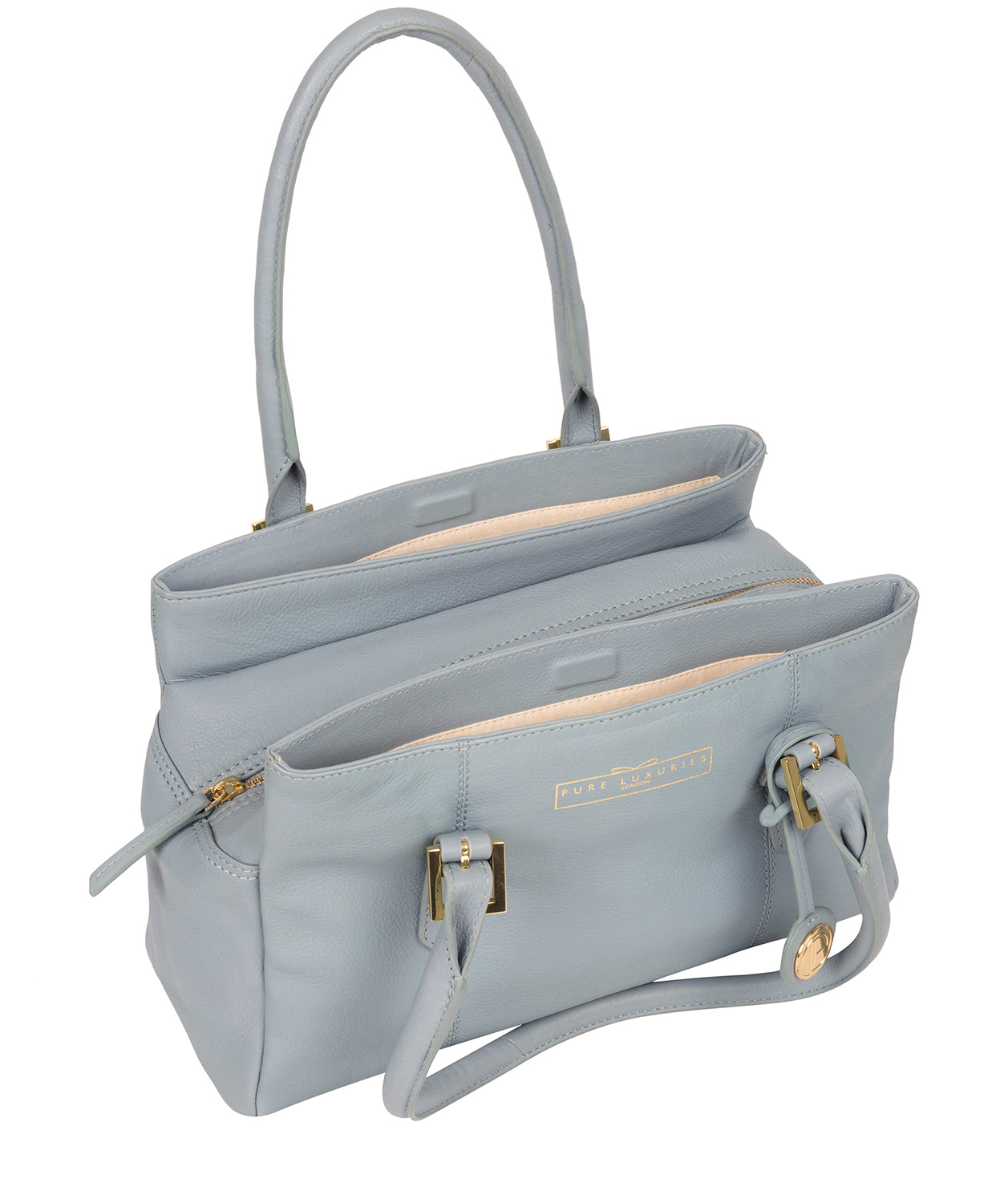 'Astley' Cashmere Blue Leather Handbag