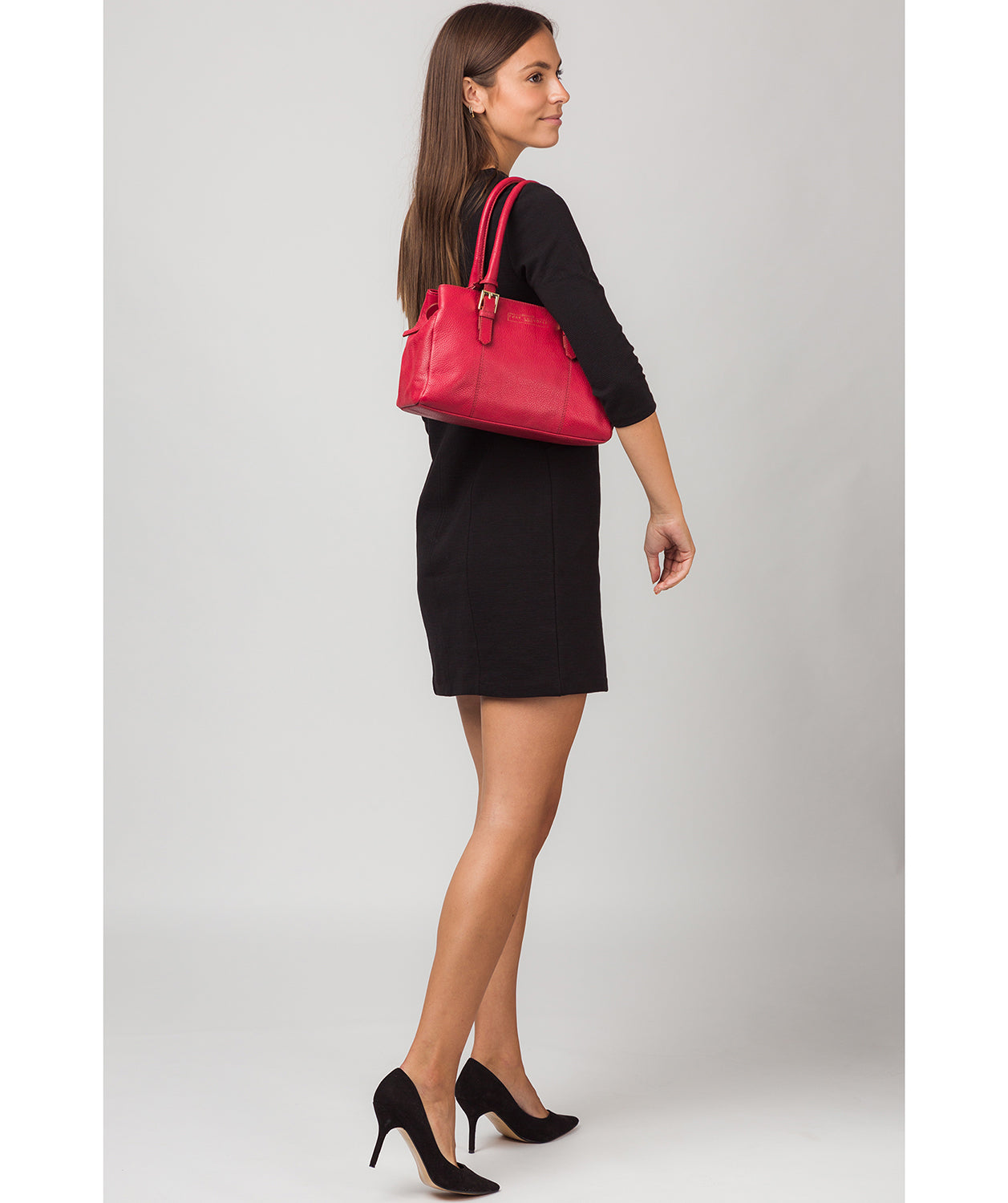 'Astley' Deep Red Leather Handbag