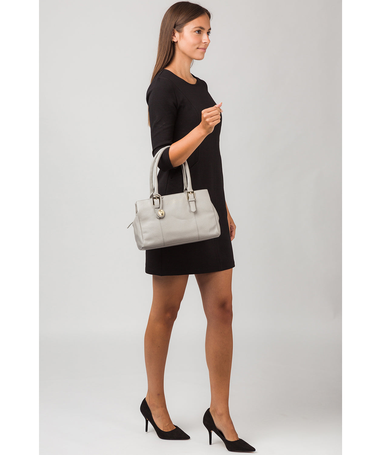 'Astley' Grey Leather Handbag