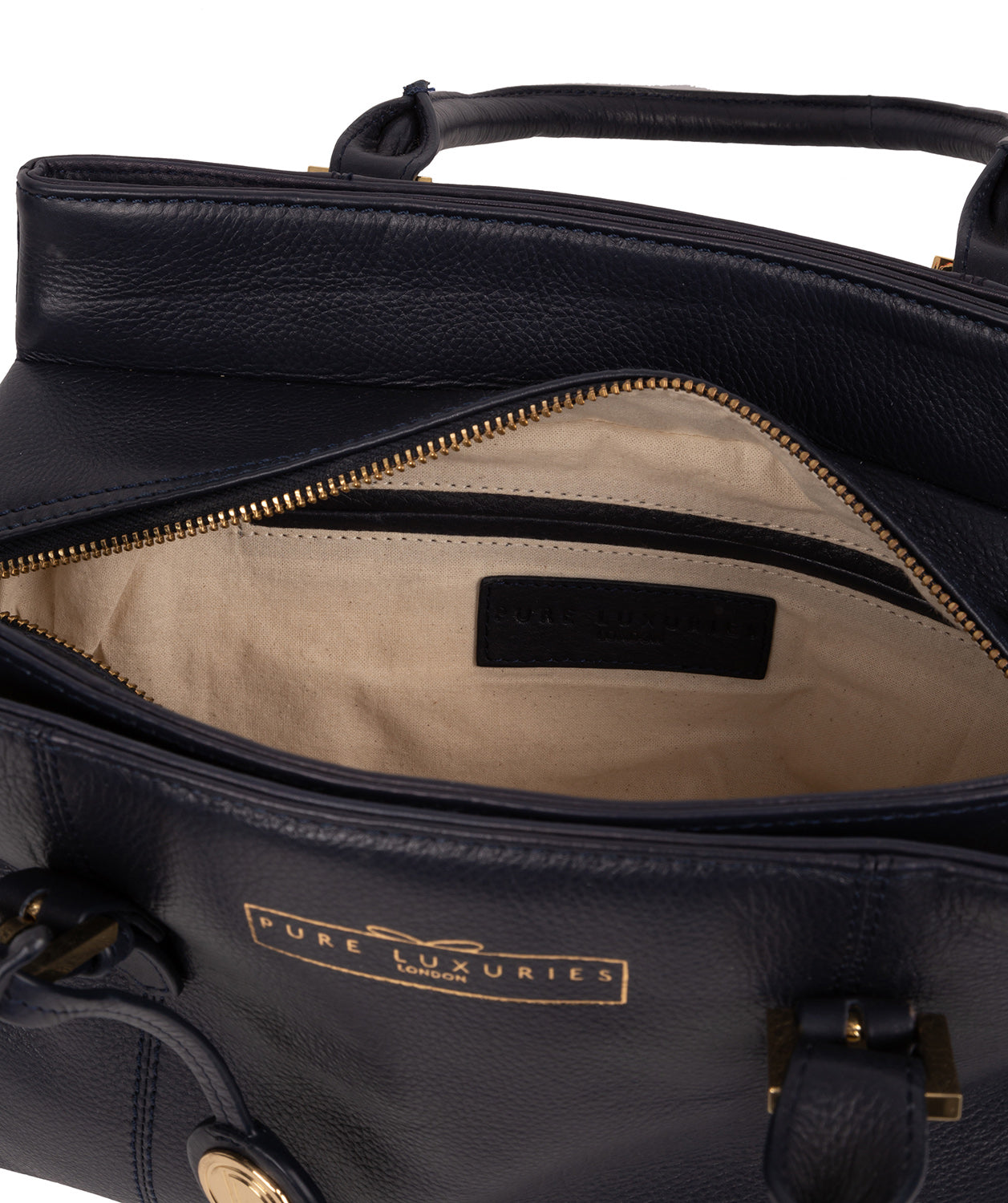 Blue Leather Handbag 'Astley' by Pure Luxuries – Pure Luxuries London