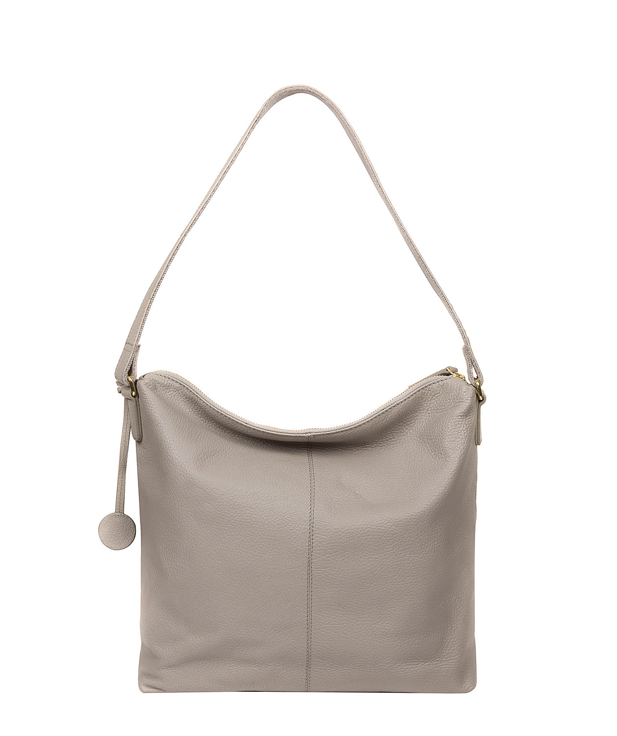 'Tenley' Grey Leather Shoulder Bag