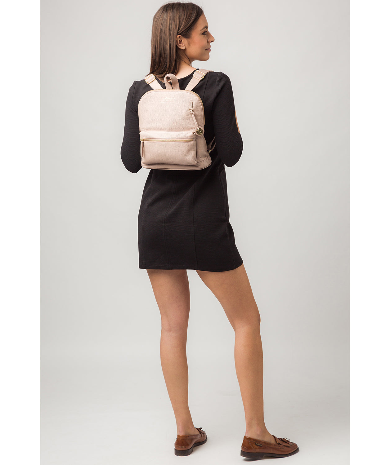 'Kinsely' Blush Pink Leather Backpack