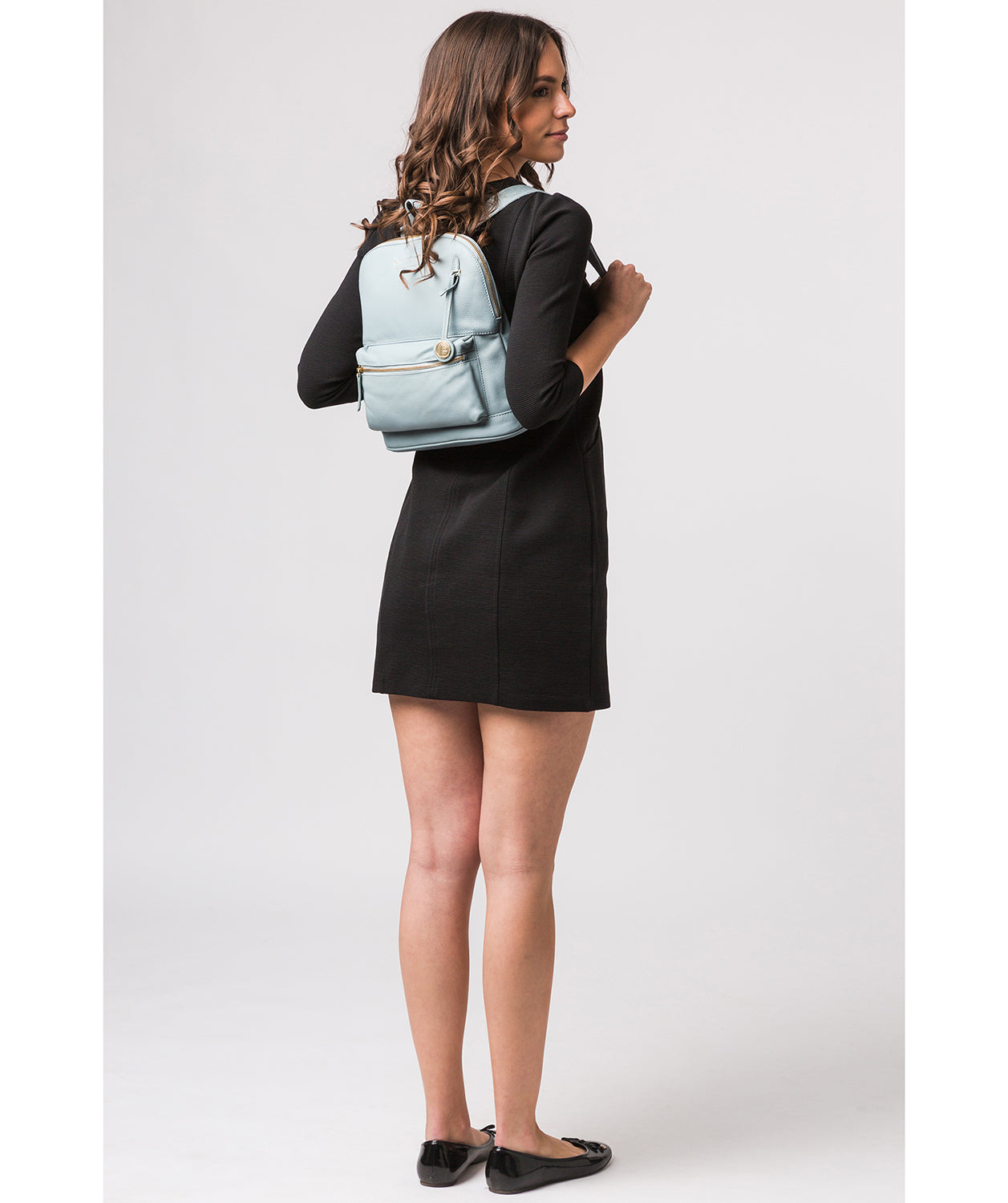 'Kinsely' Cashmere Blue Leather Backpack