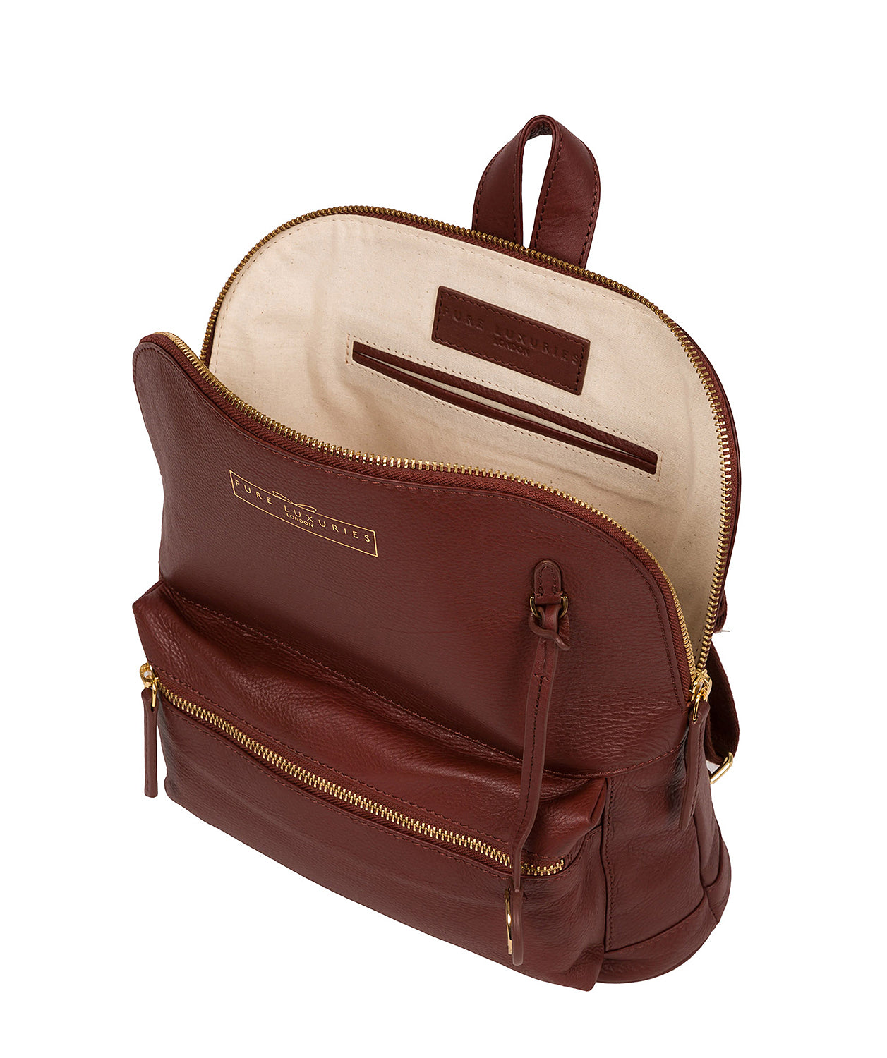 'Kinsely' Chestnut Leather Backpack