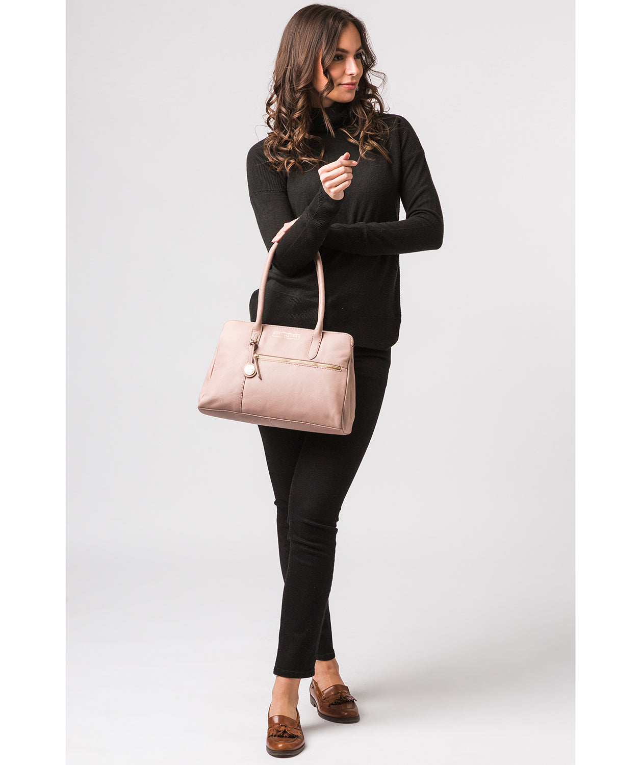 'Darby' Blush Pink Leather Handbag