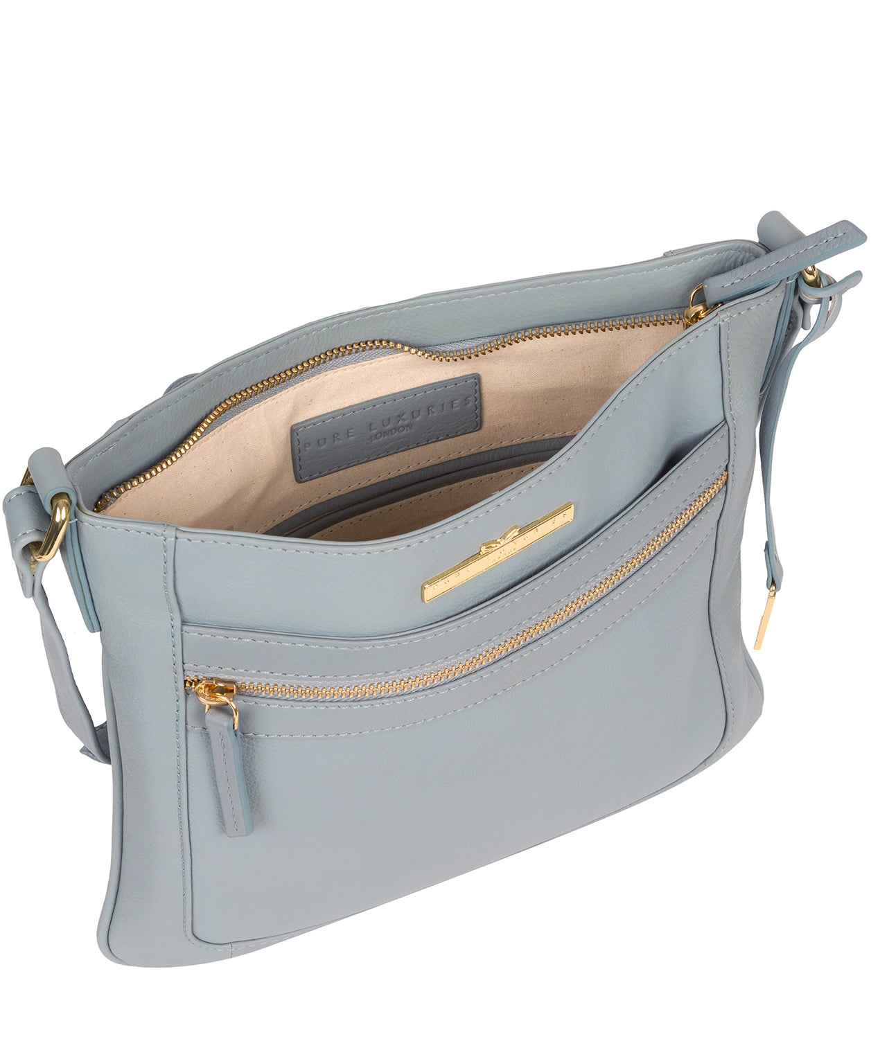 'Lewes' Cashmere Blue Leather Cross Body Bag