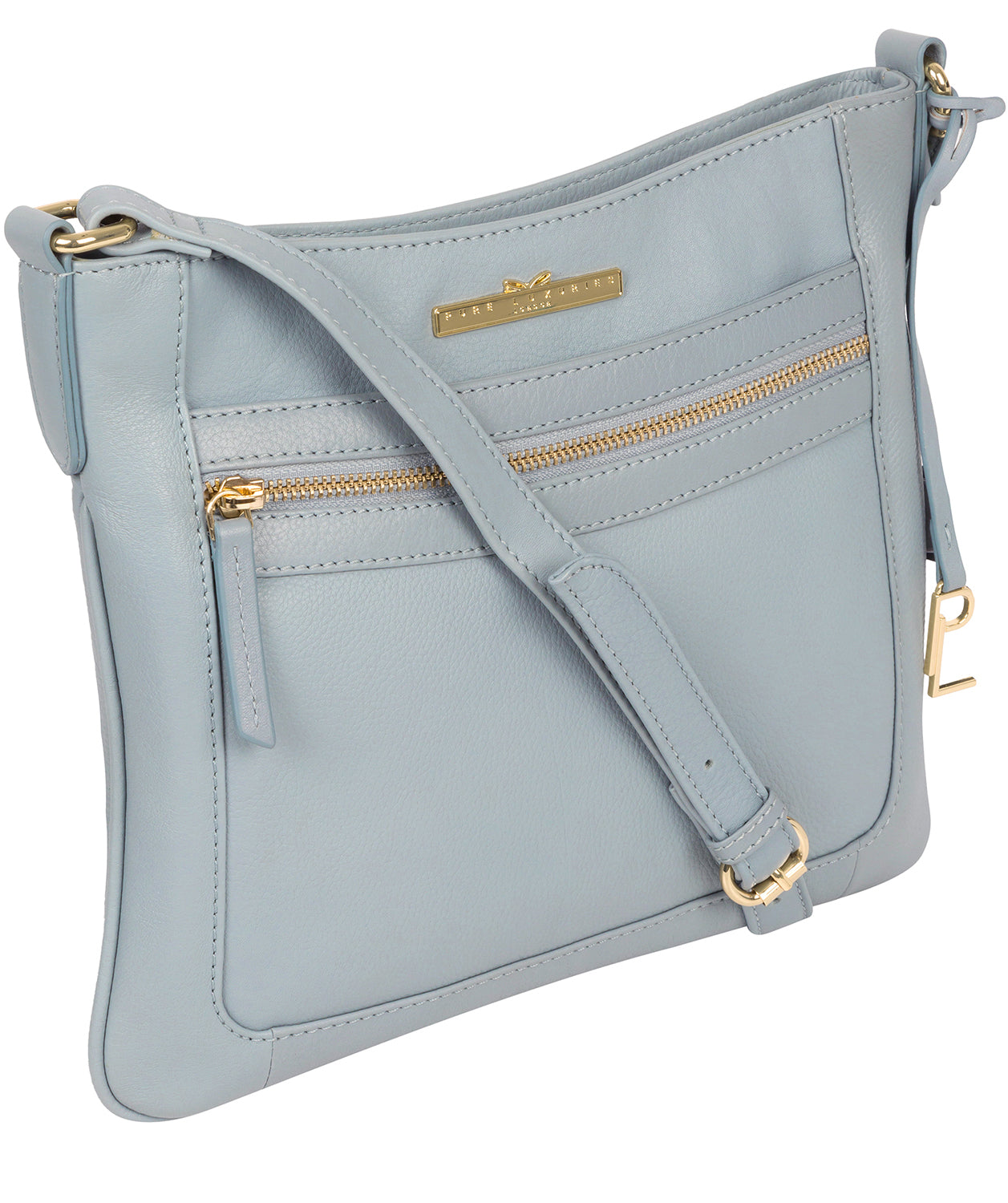 'Lewes' Cashmere Blue Leather Cross Body Bag