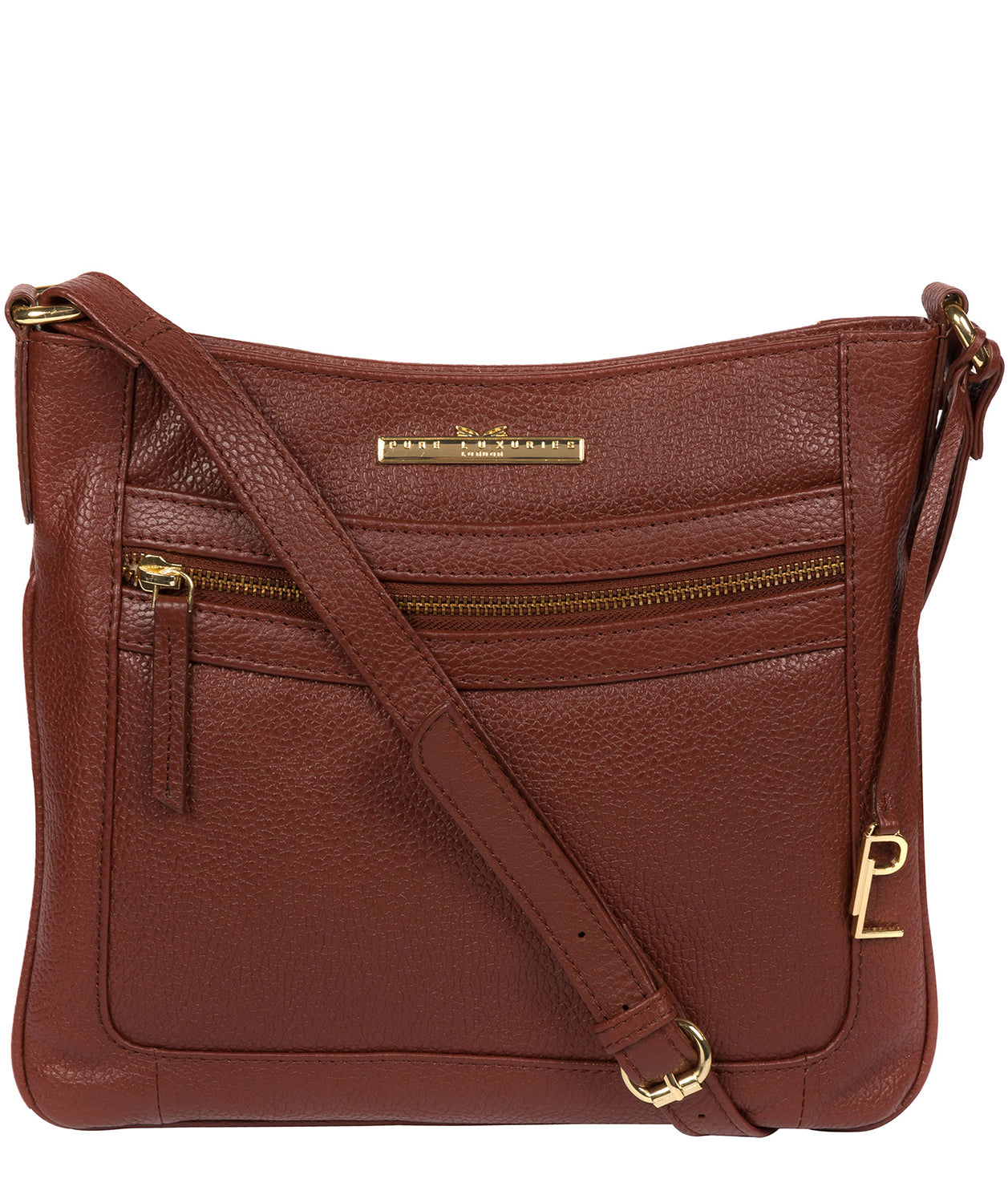 'Lewes' Chestnut Leather Cross Body Bag