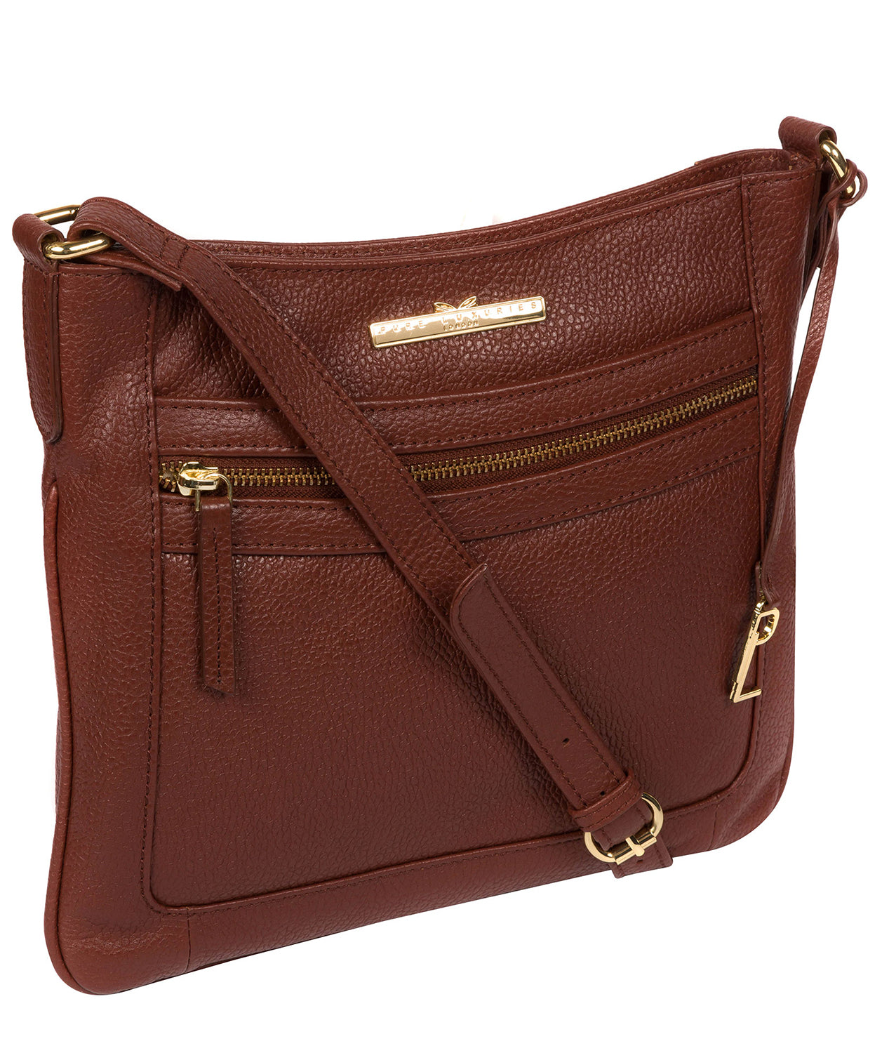 'Lewes' Chestnut Leather Cross Body Bag