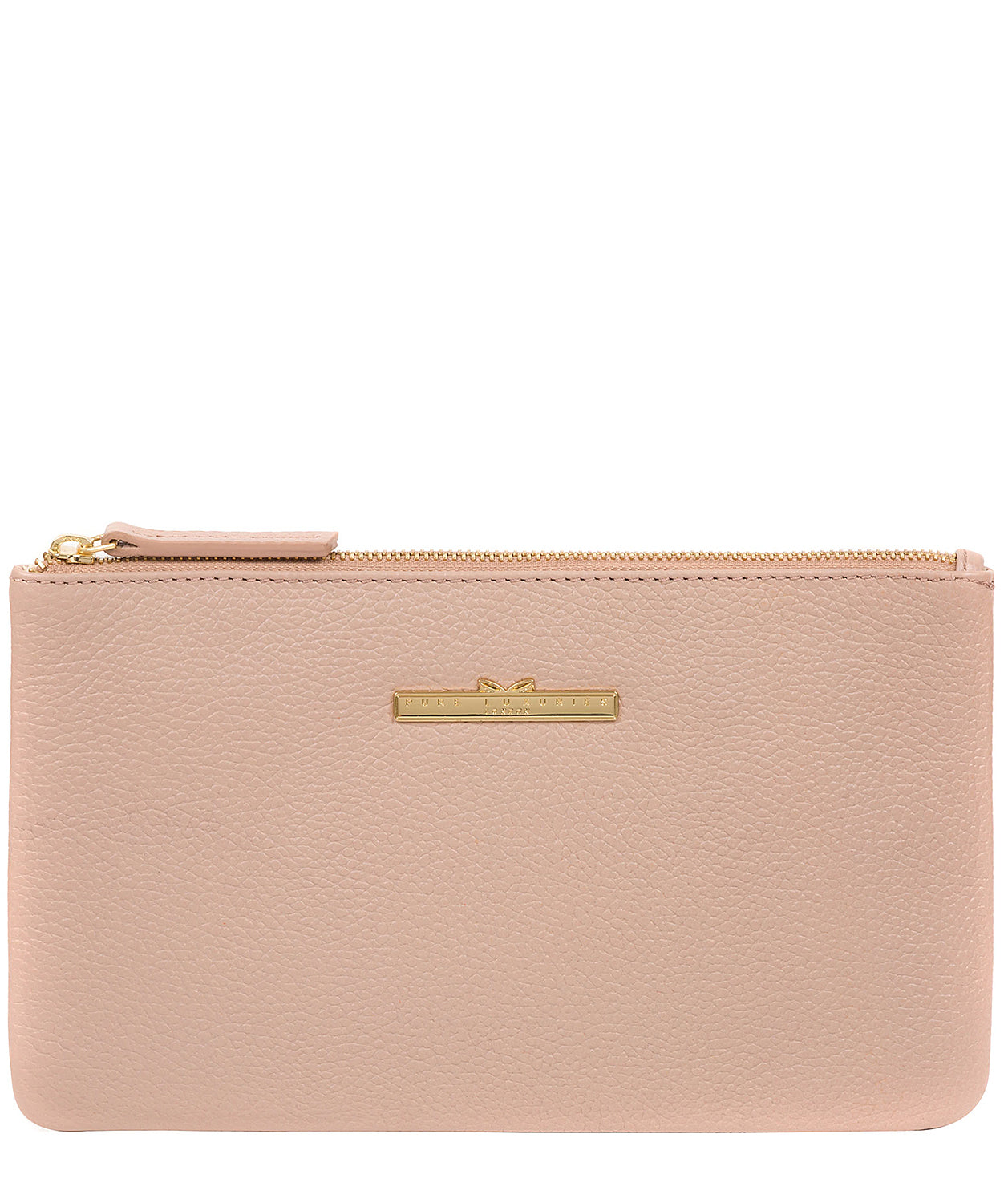 'Arlesey' Blush Pink Leather Clutch Bag