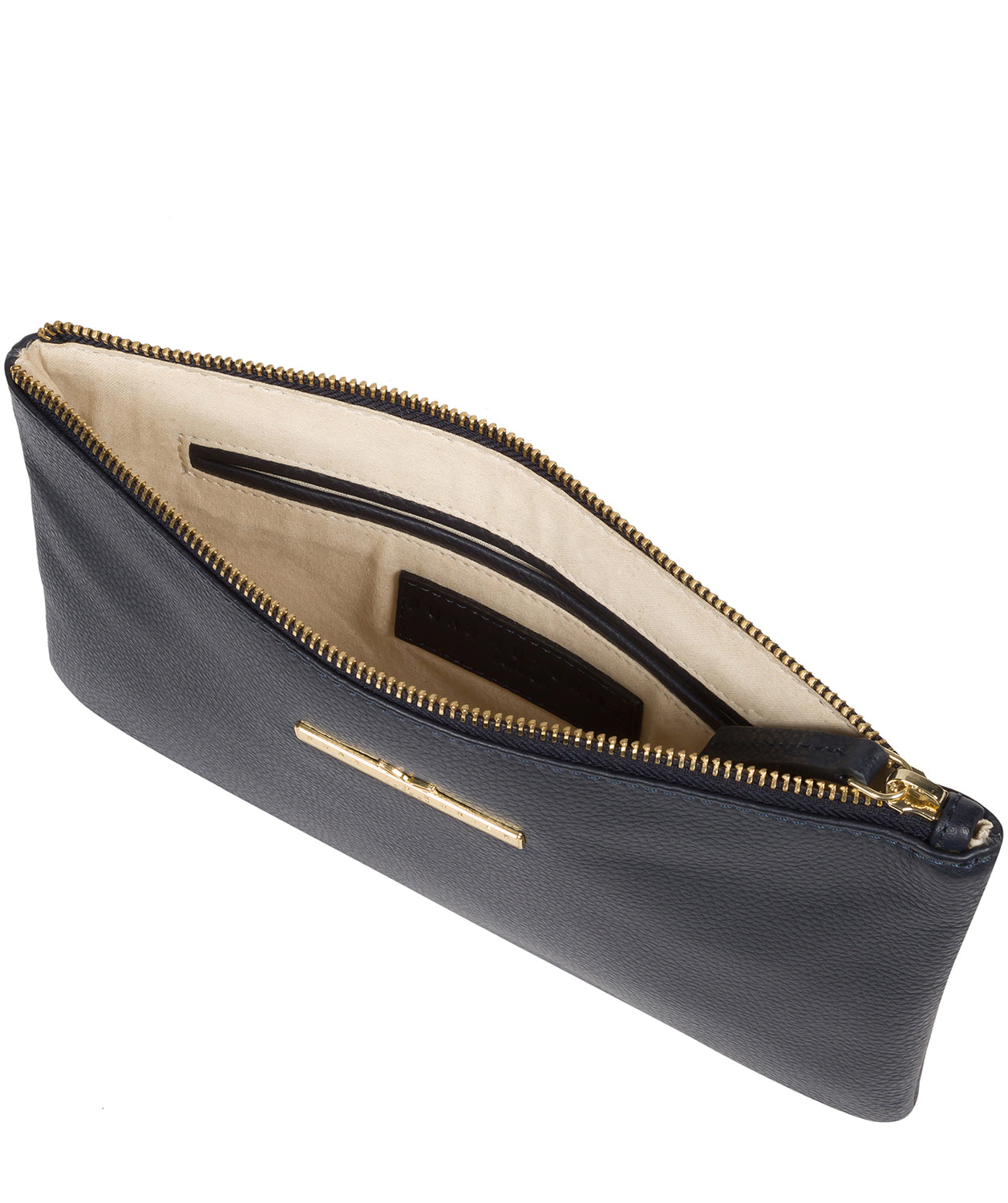 'Arlesey' Navy Leather Clutch Bag