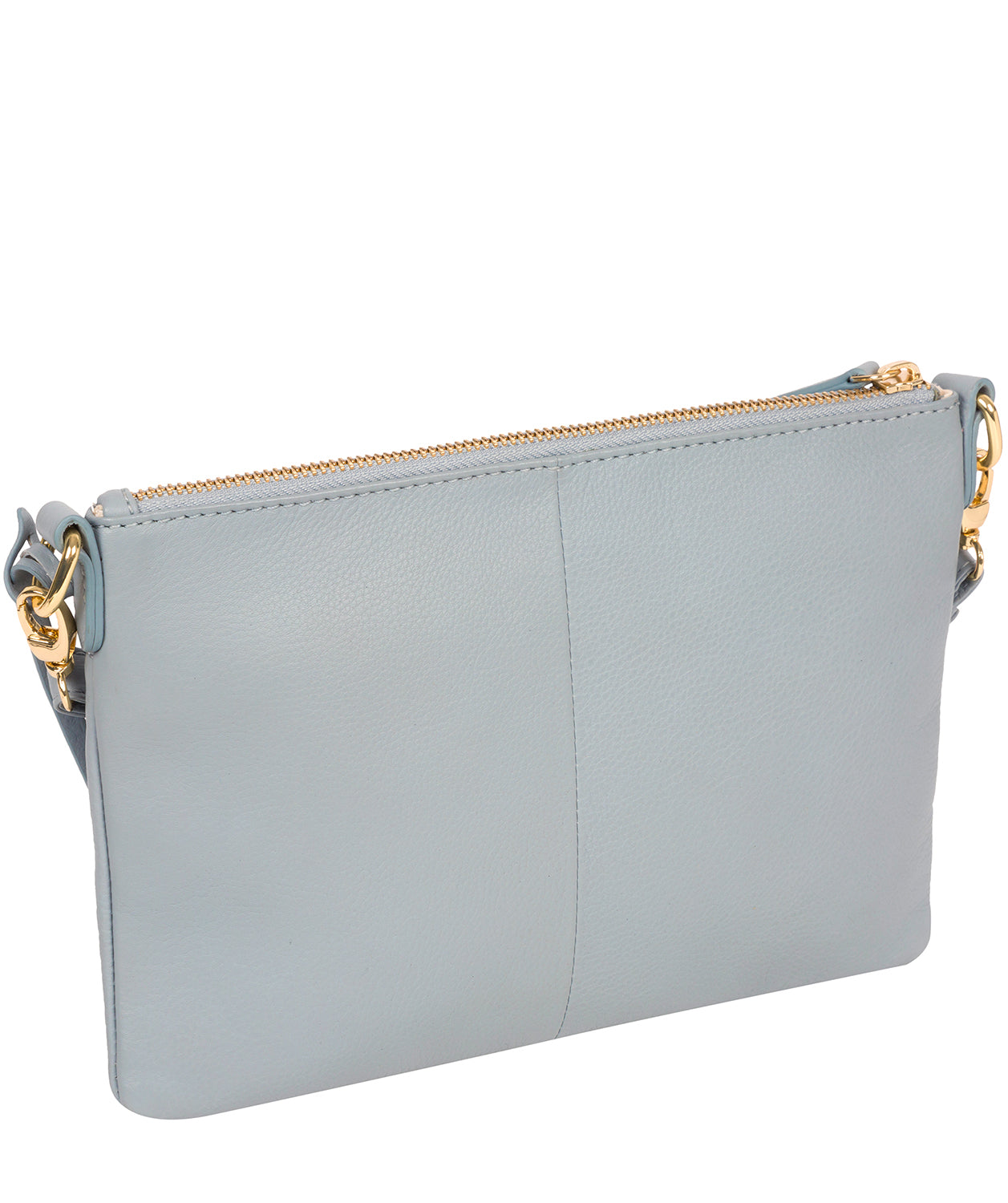 'Lytham' Cashmere Blue Leather Cross Body Clutch Bag