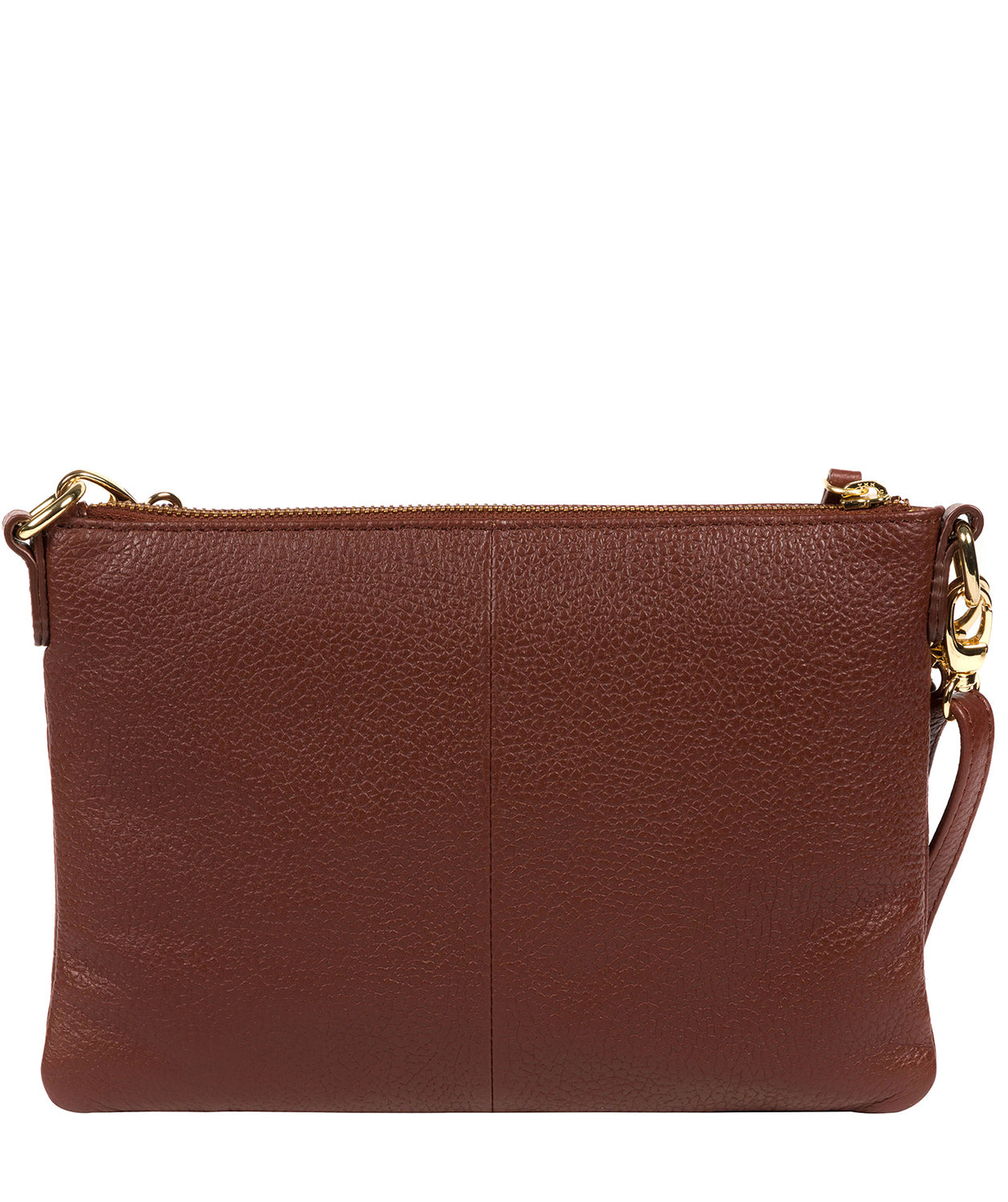 'Lytham' Chestnut Leather Cross Body Clutch Bag