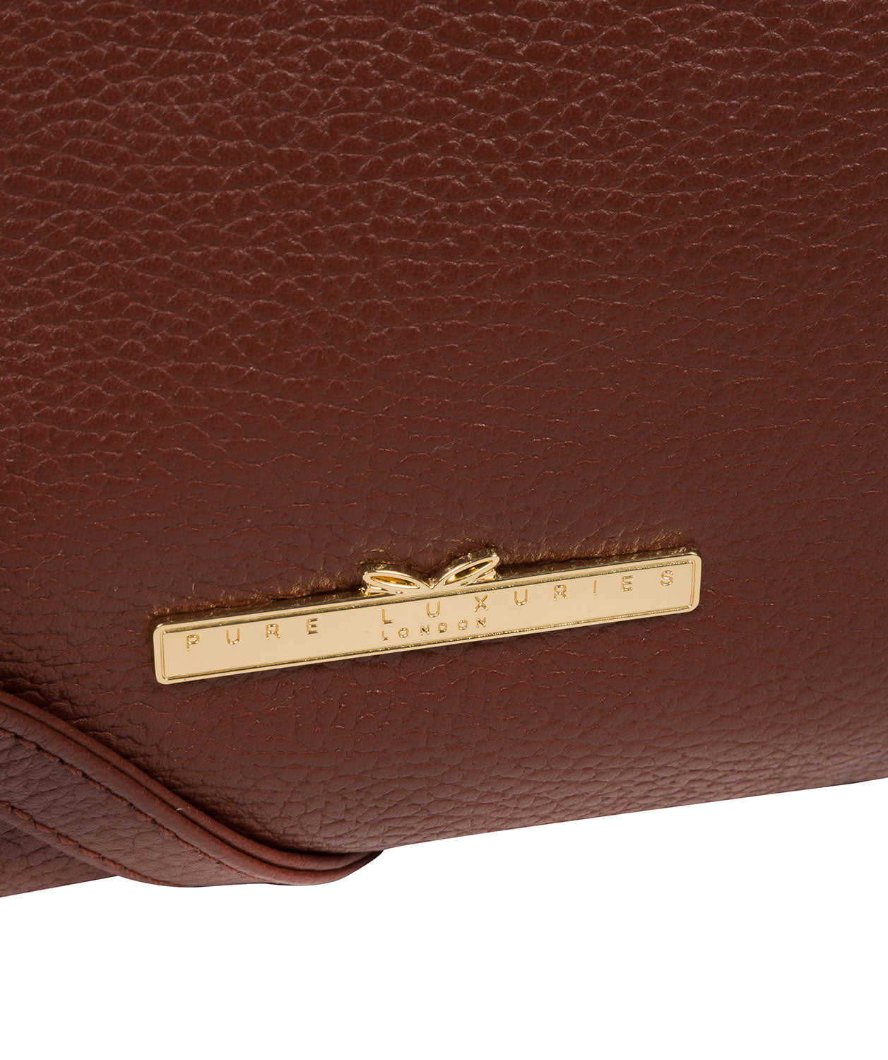 'Lytham' Chestnut Leather Cross Body Clutch Bag