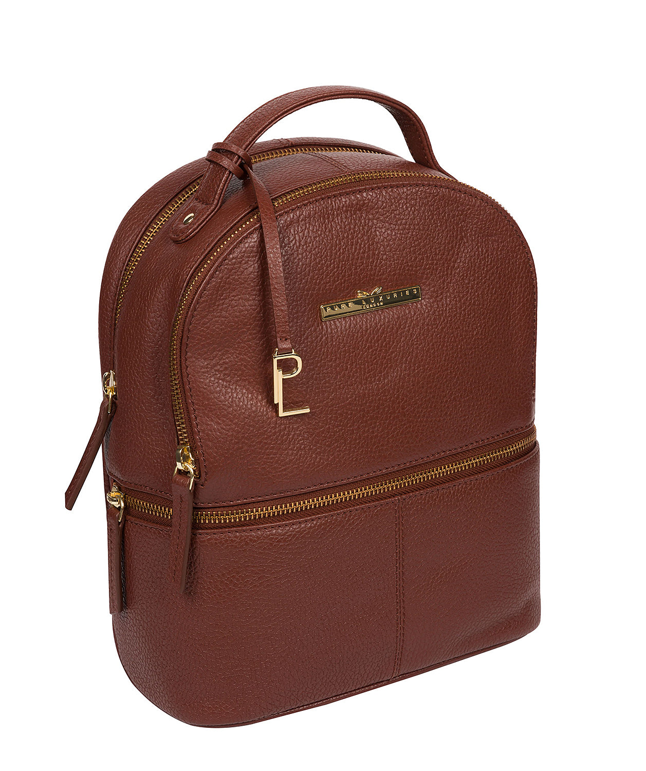 Chestnut Leather Backpack 'Hayes' by Pure Luxuries – Pure Luxuries London