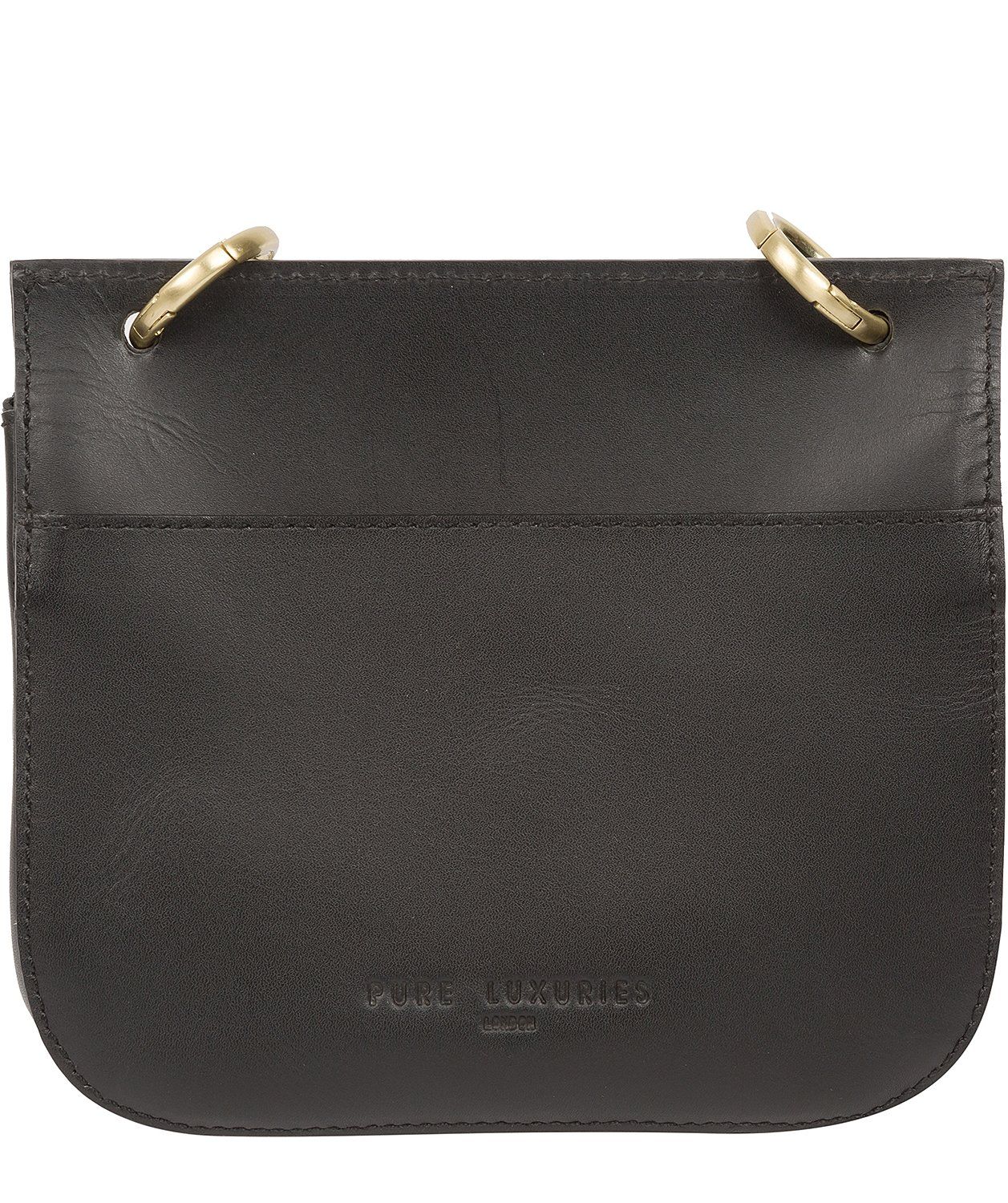 'Ennerdale' Black Leather Cross Body Clutch Bag