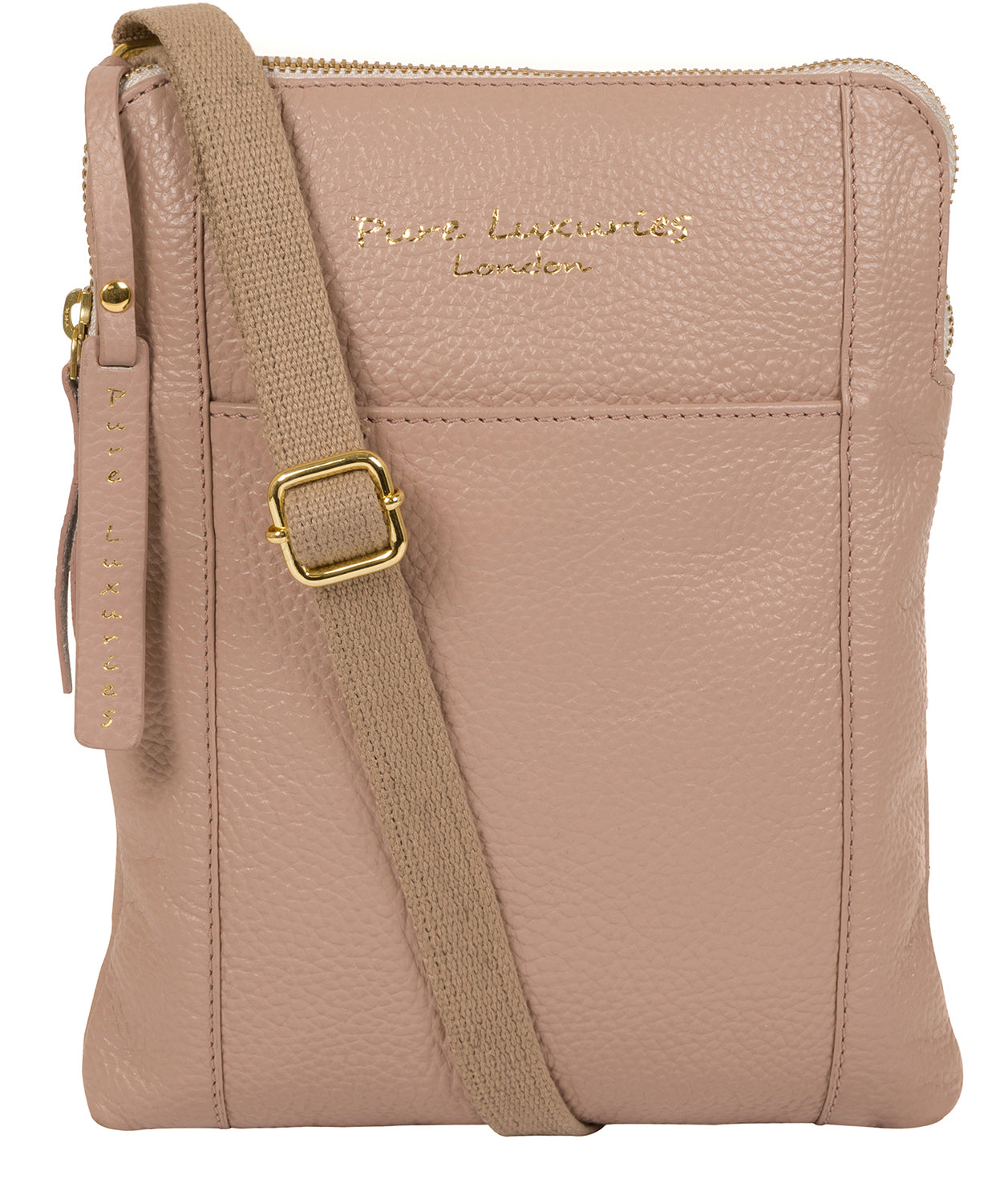 'Maisie' Blush Pink Leather Cross Body Bag