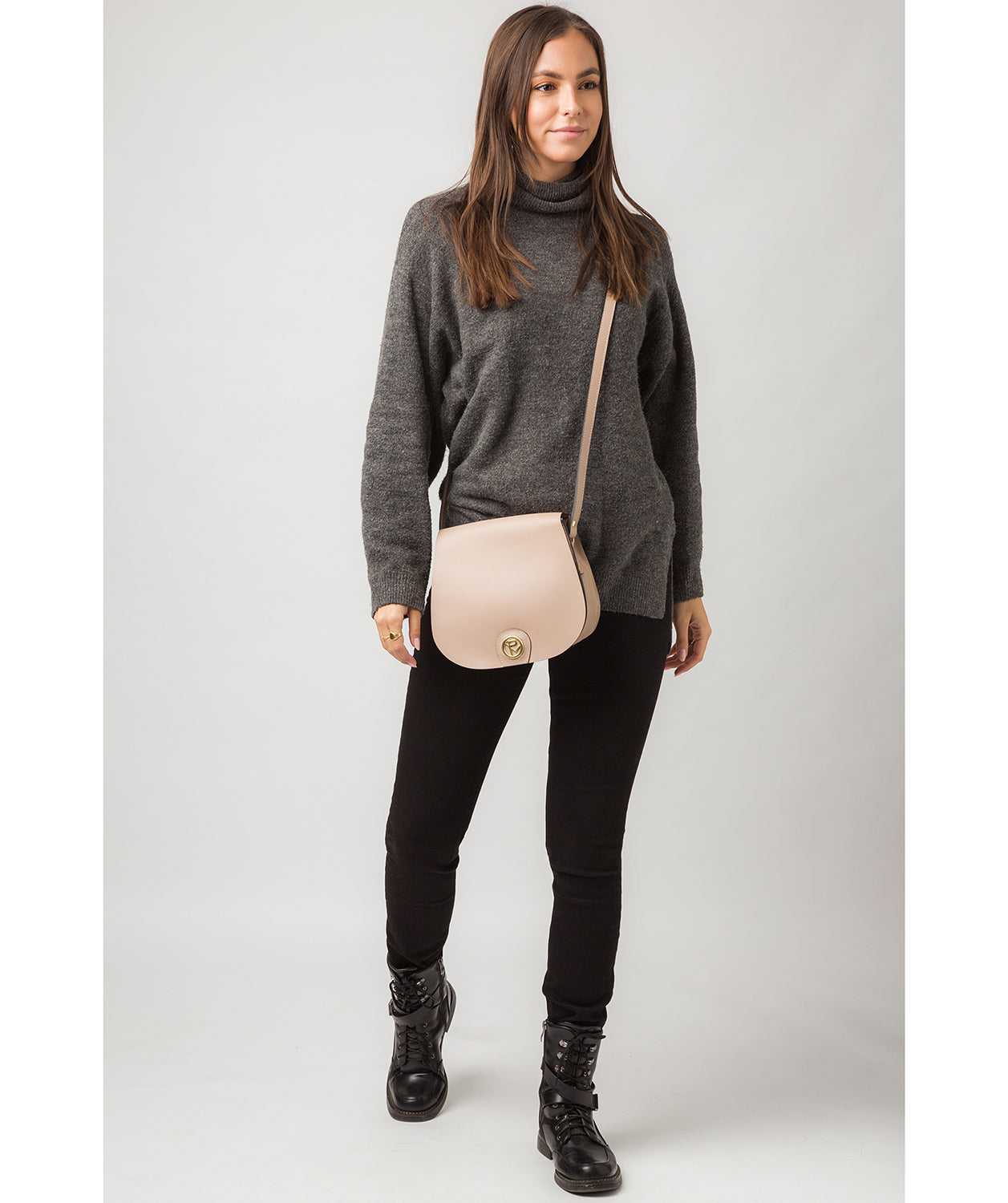 'Ambleside' Blush Pink Leather Cross Body Bag