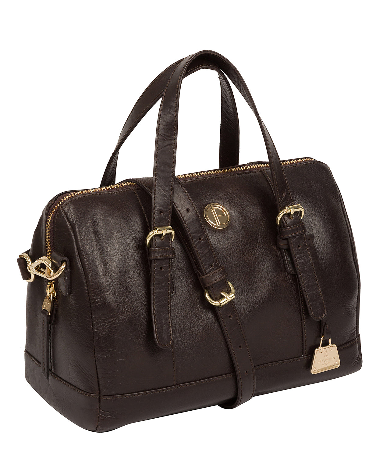 'Iris' Dark Brown Leather Handbag