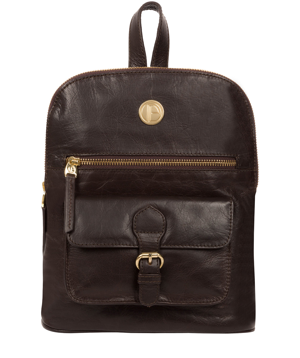 'Zinnia' Dark Brown Leather Backpack