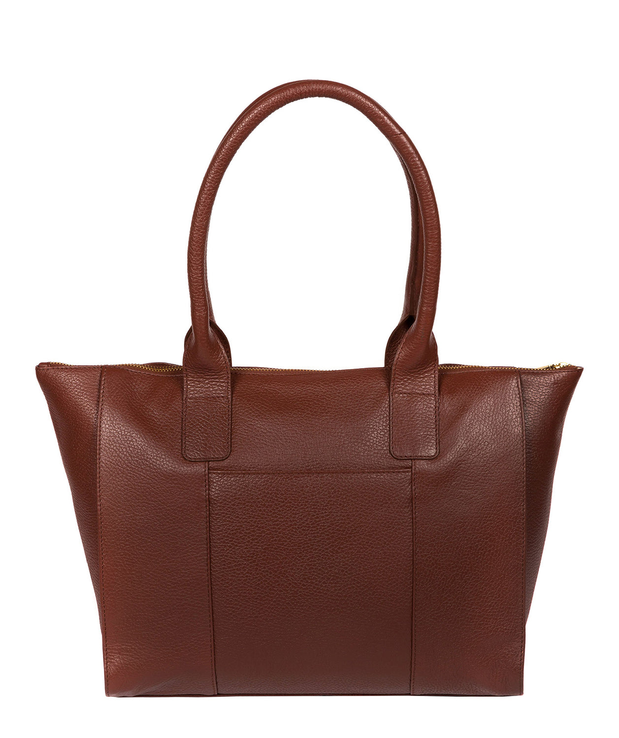 'Faye' Chestnut Leather Tote Bag