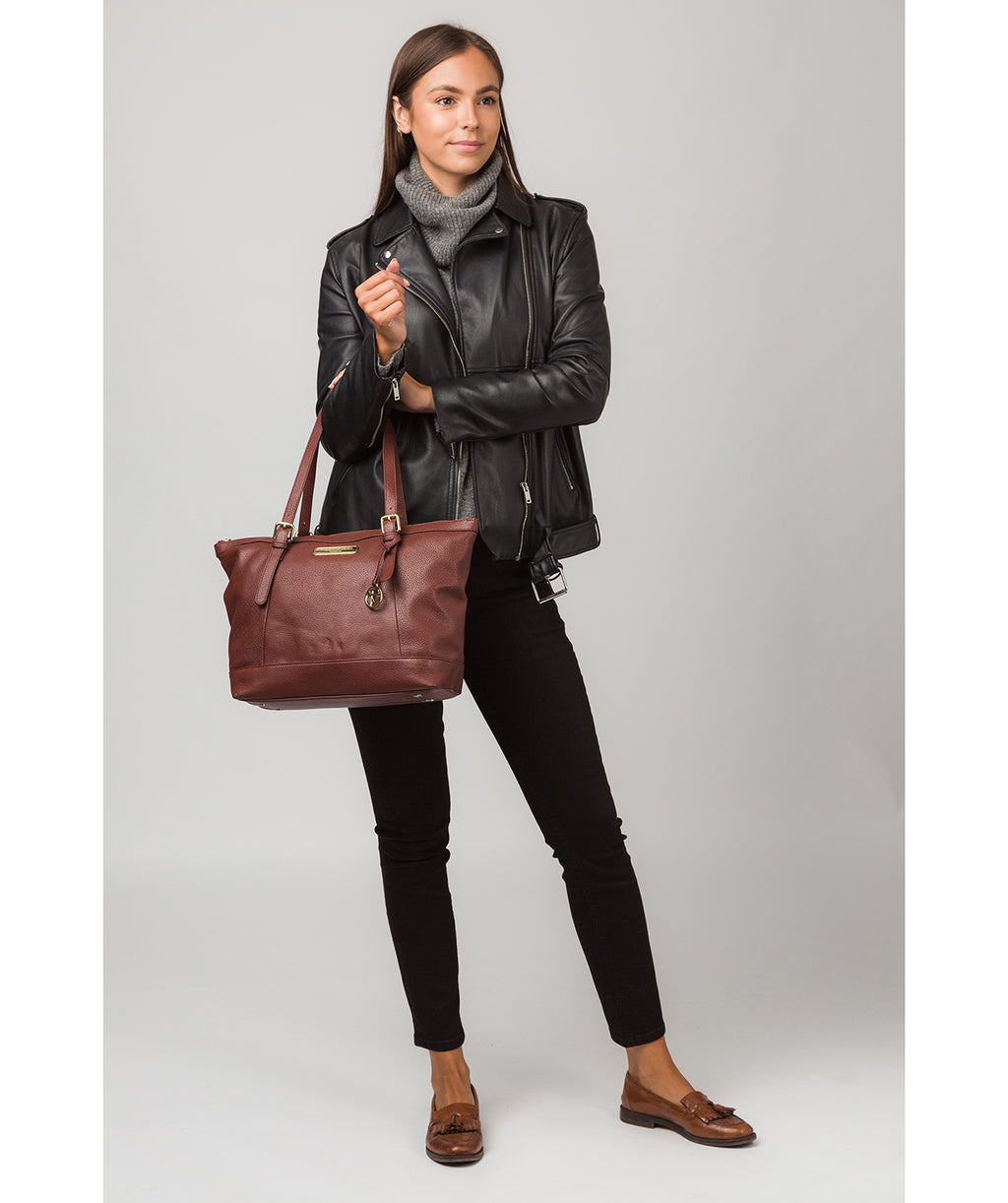 Chestnut Leather Tote Bag 'Emily' by Pure Luxuries – Pure Luxuries London