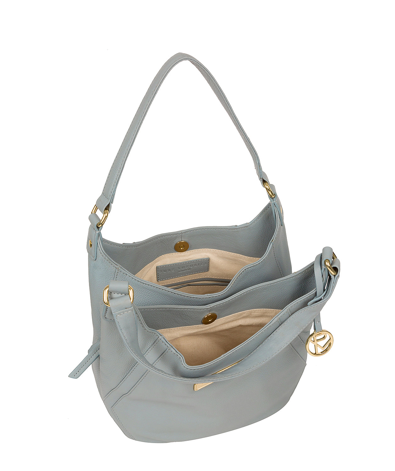 'Abigail' Cashmere Blue Leather Shoulder Bag