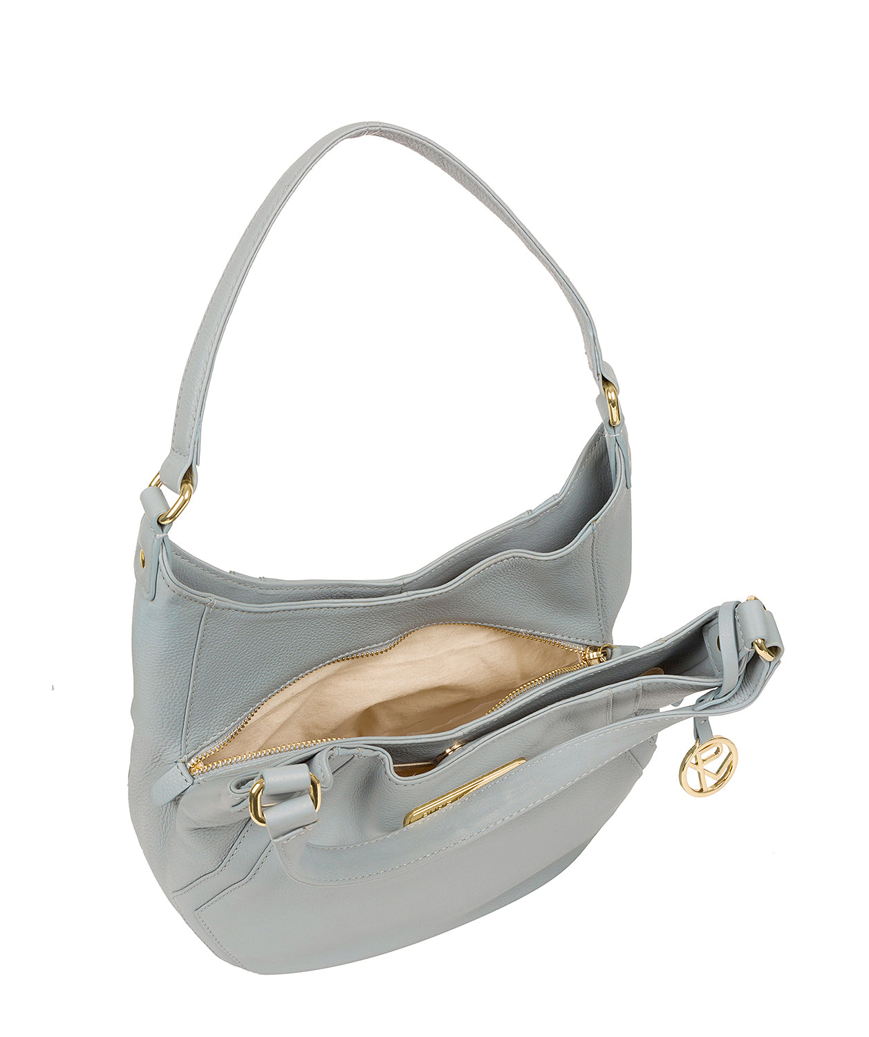 'Abigail' Cashmere Blue Leather Shoulder Bag