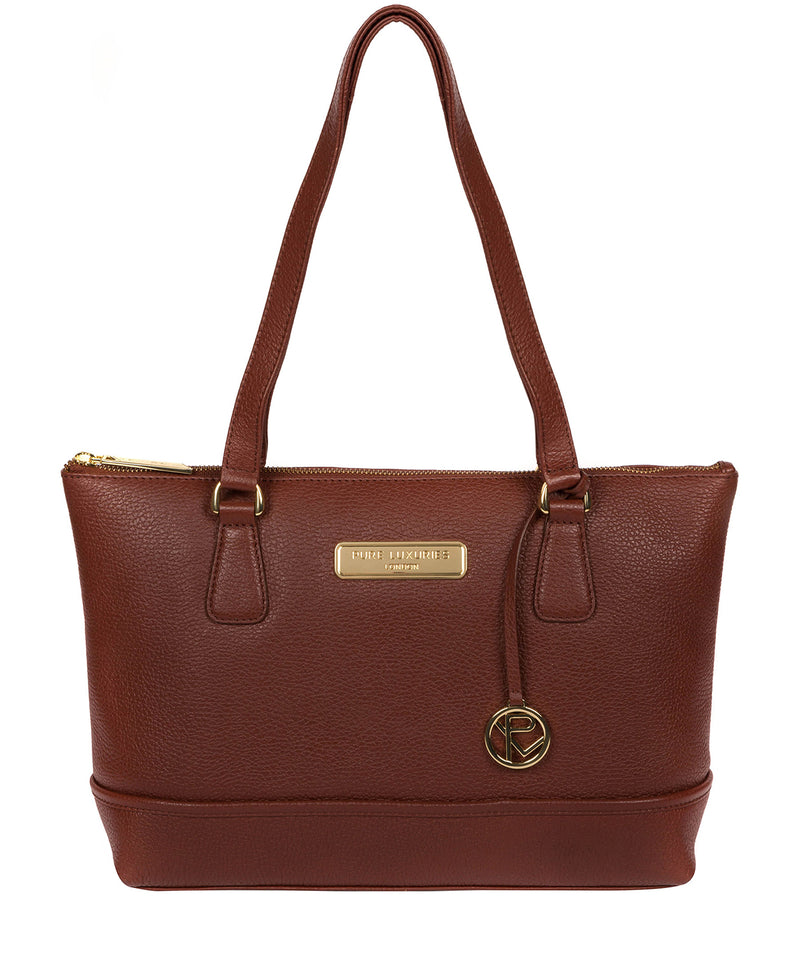 Chestnut Leather Handbag Keira by Pure Luxuries Pure Luxuries