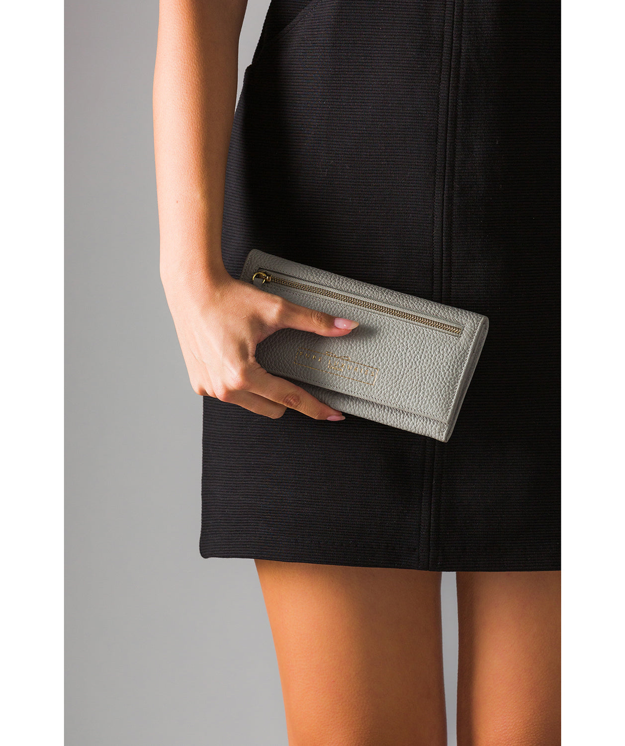 'Monika' Light Grey Leather Purse