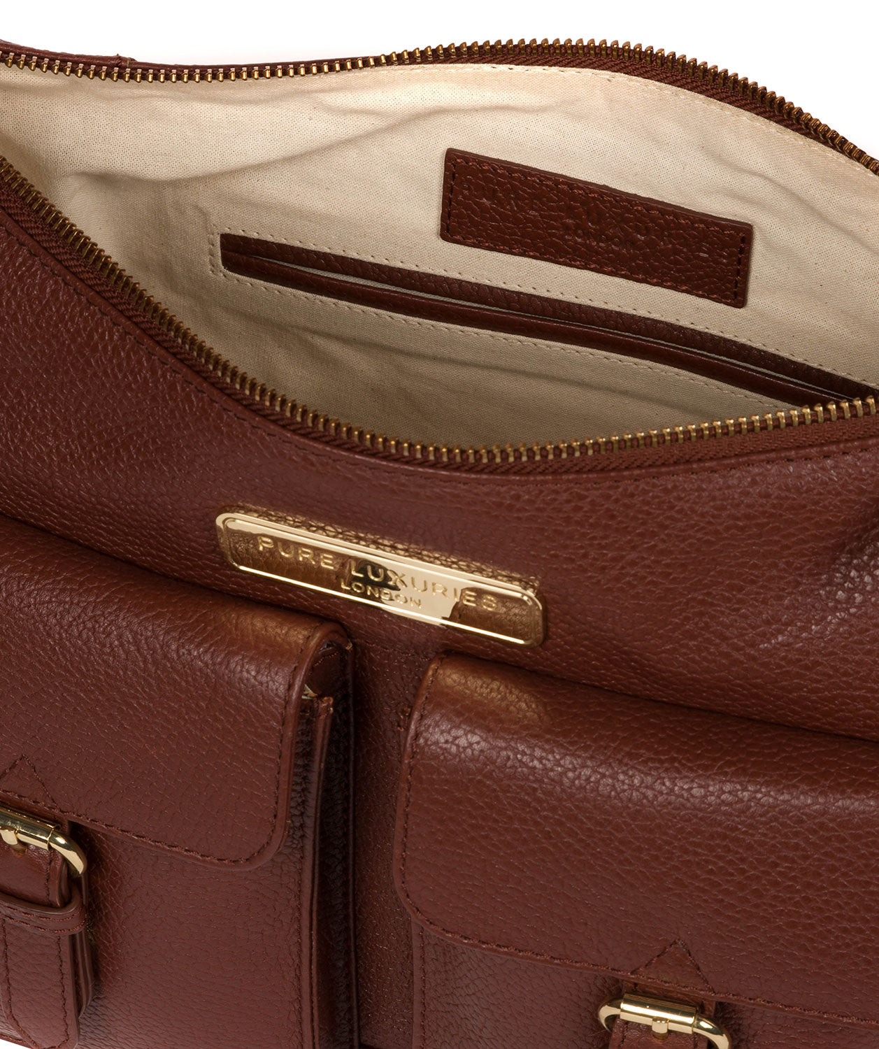 'Jenna' Chestnut Leather Shoulder Bag